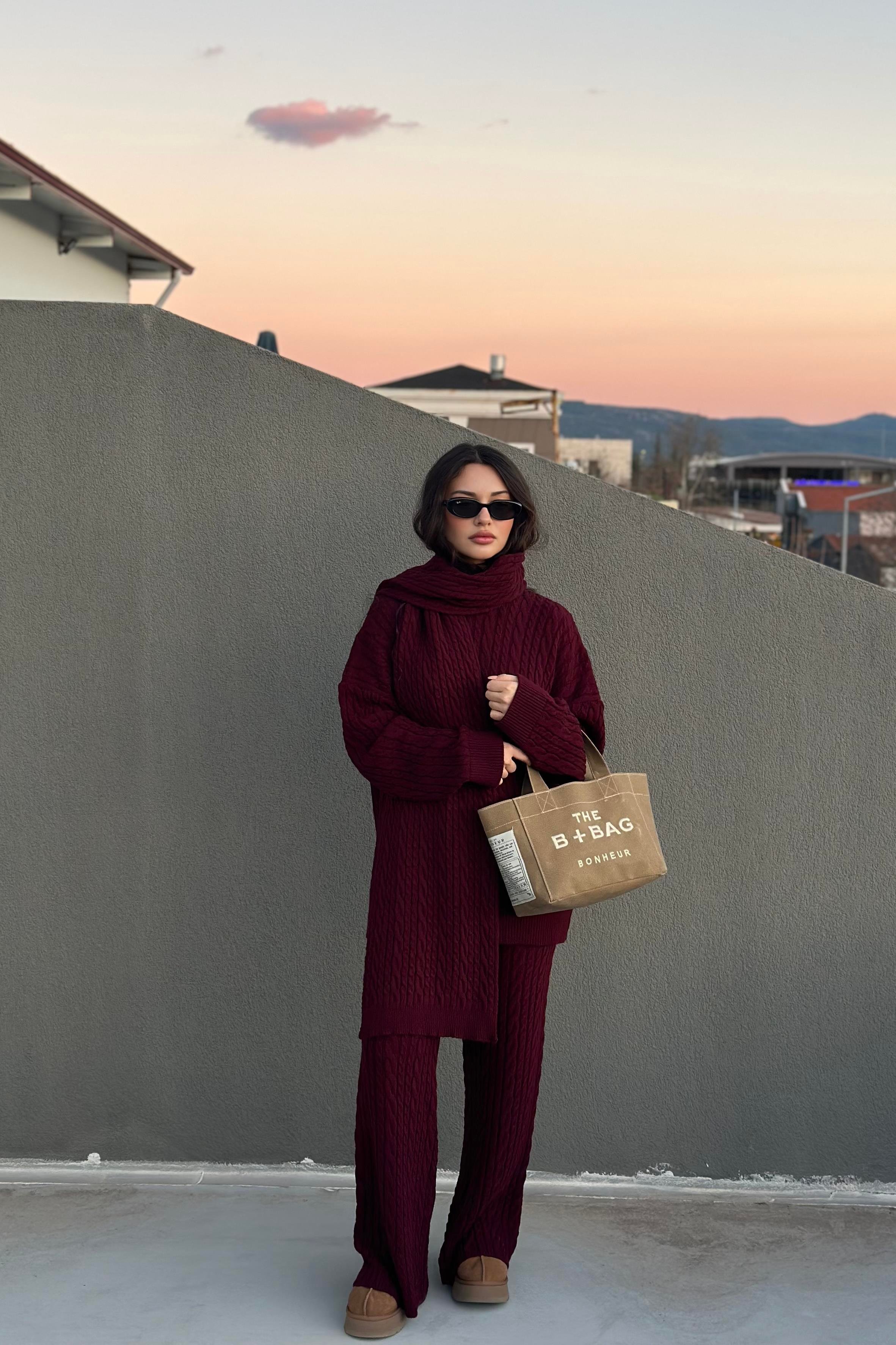 Premium Atkılı Takım Bordo