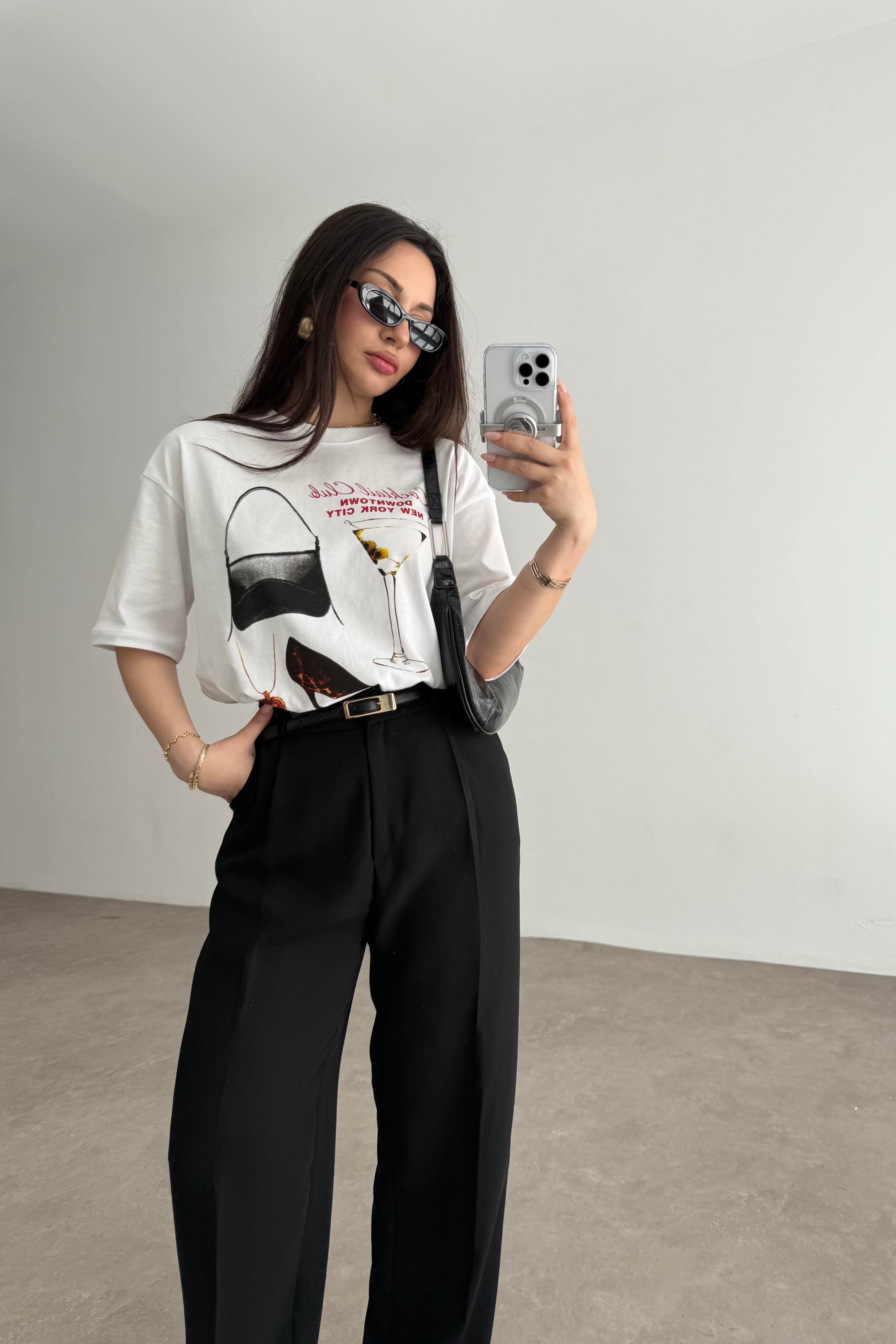 ZR Cocktail Club Baskılı T-shirt