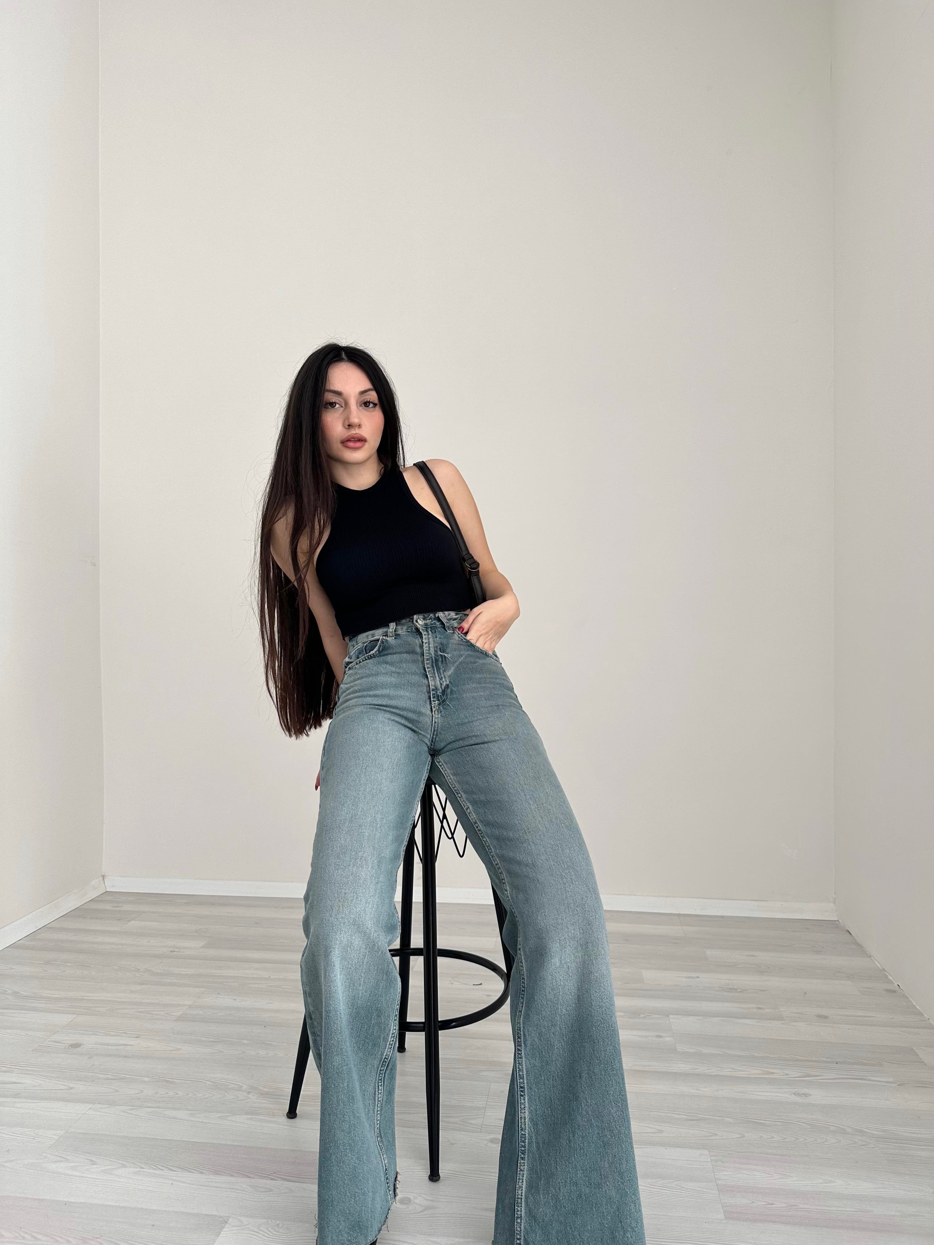 ZR TRF High Rise Wide Leg Jean (Rusty)