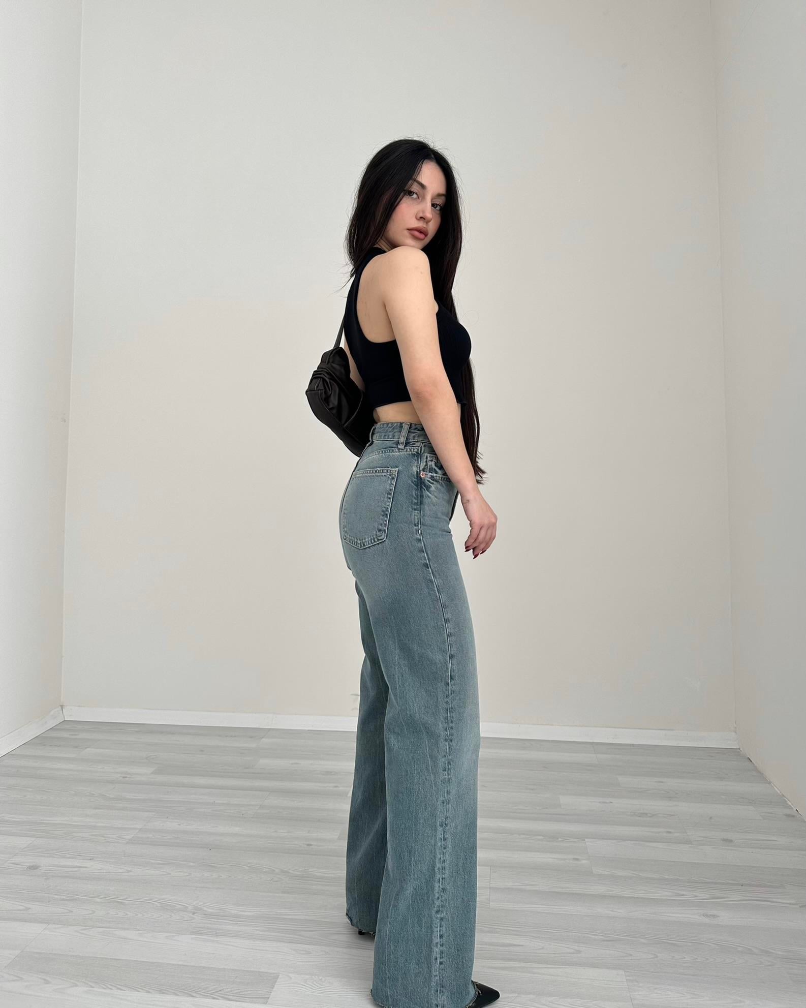 ZR TRF High Rise Wide Leg Jean (Rusty)
