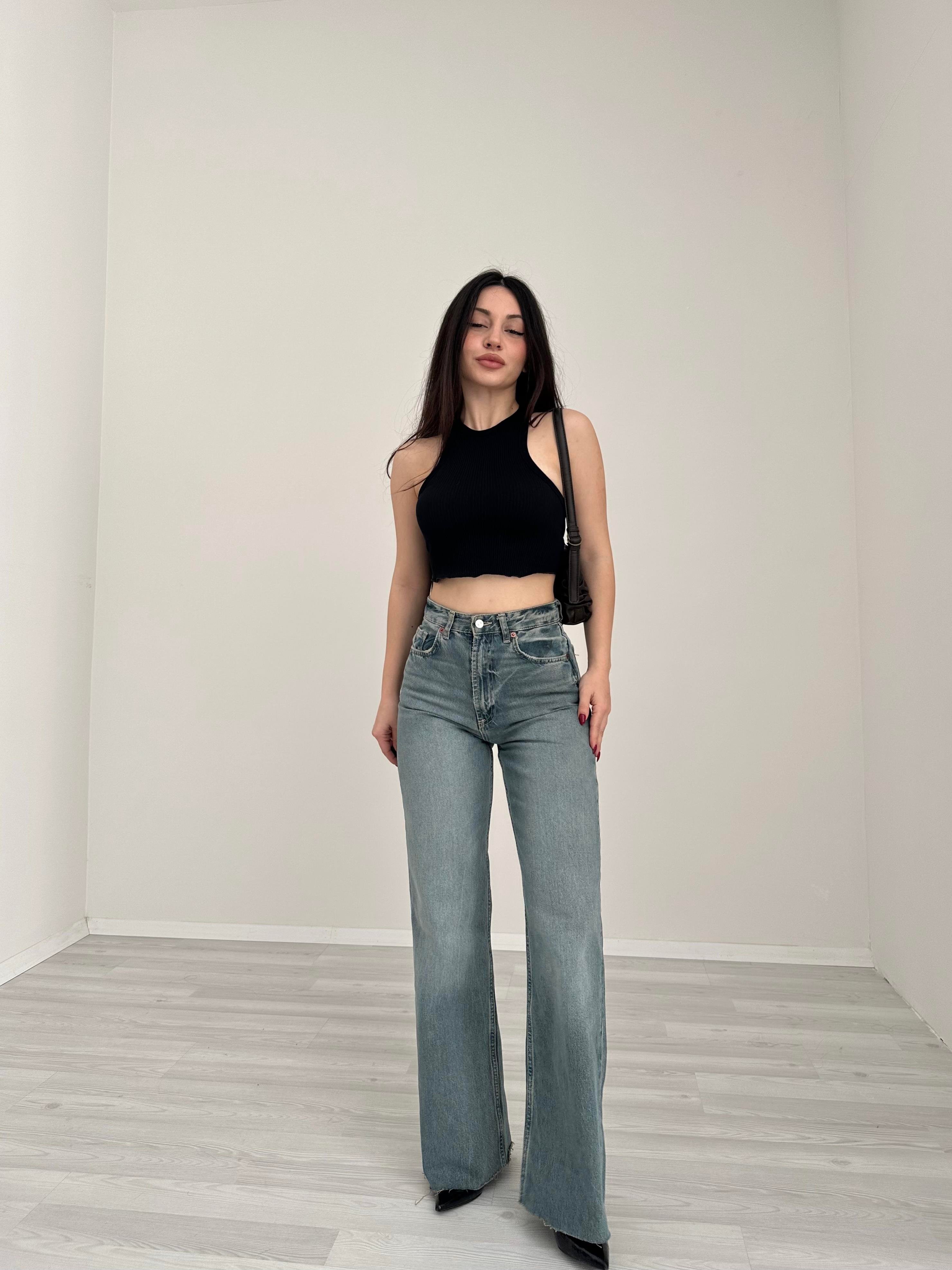ZR TRF High Rise Wide Leg Jean (Rusty)