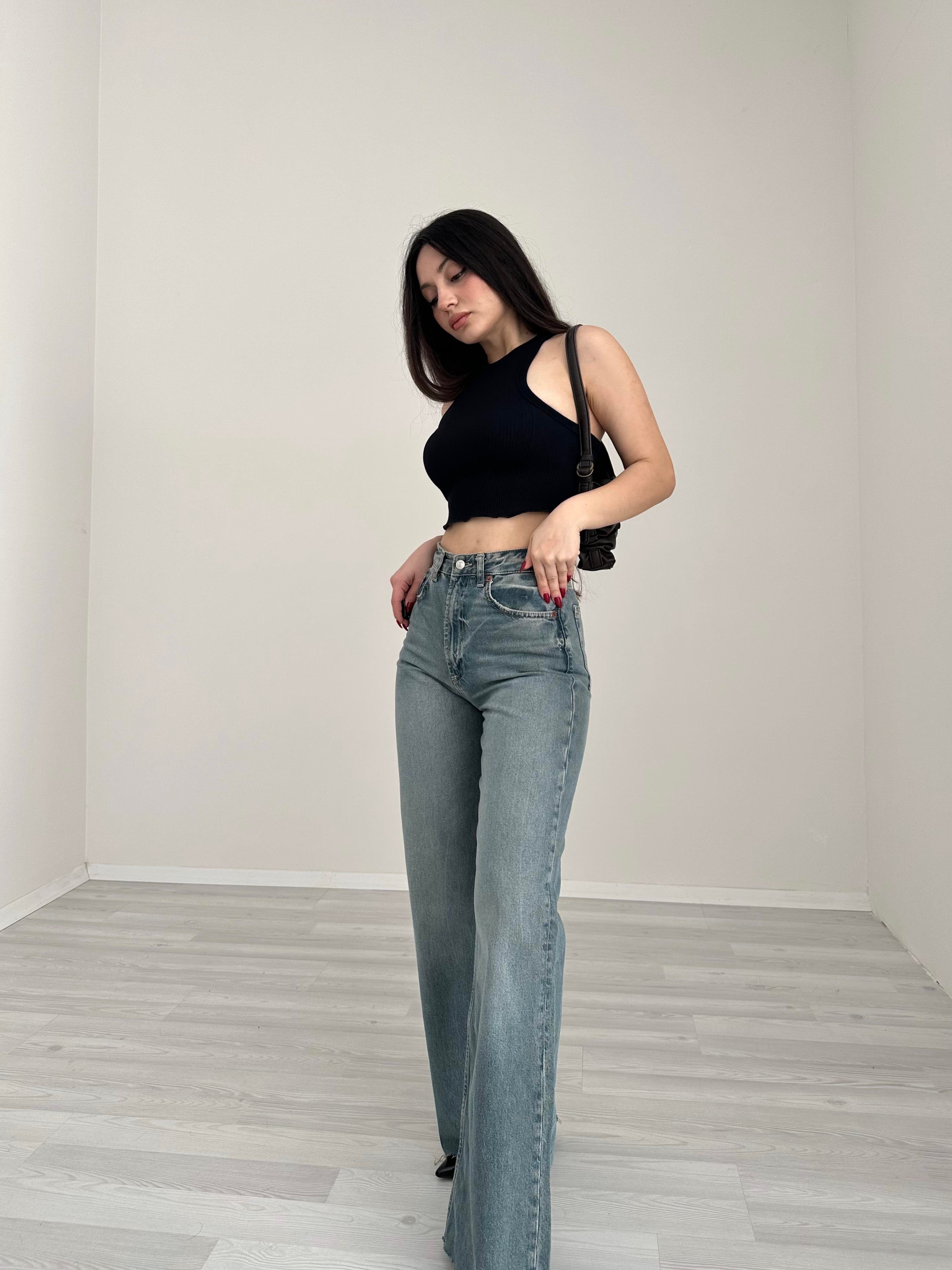 ZR TRF High Rise Wide Leg Jean (Rusty)