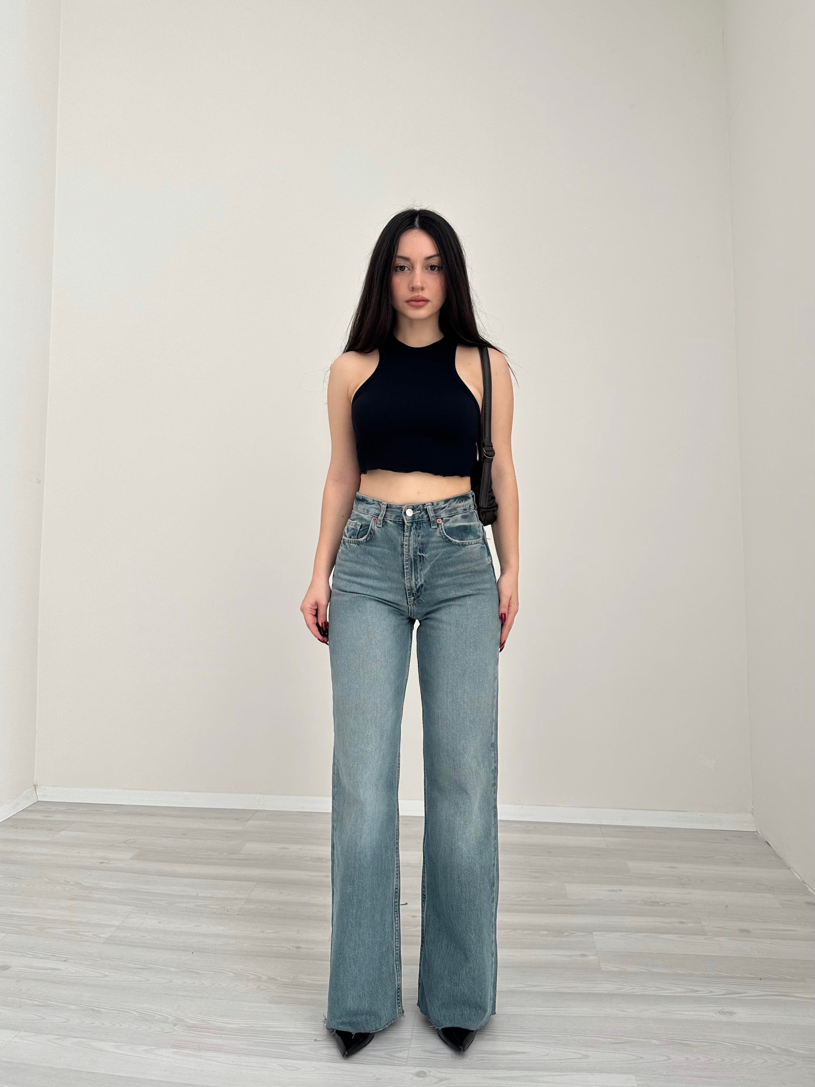 ZR TRF High Rise Wide Leg Jean (Rusty)