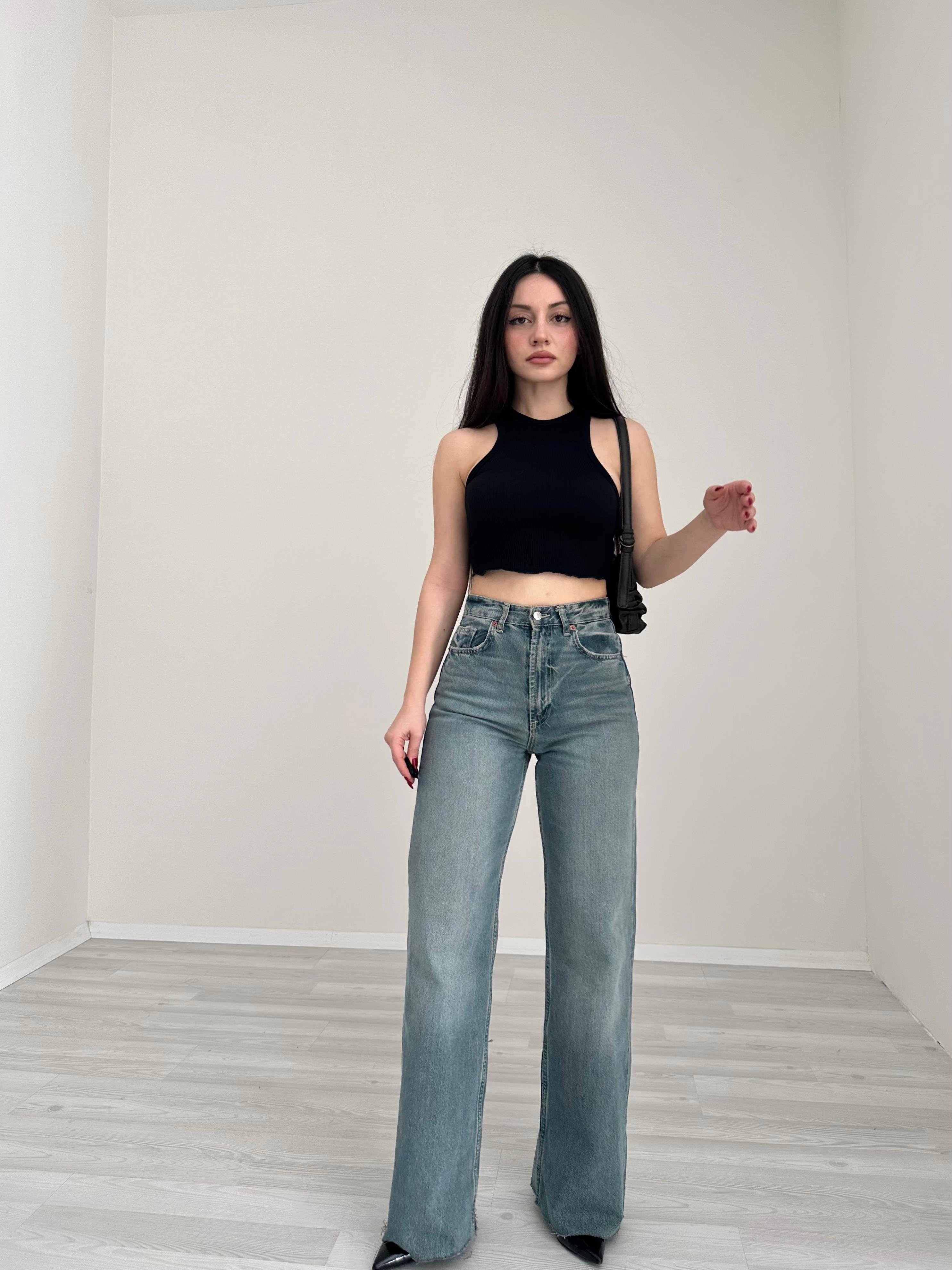 ZR TRF High Rise Wide Leg Jean (Rusty)