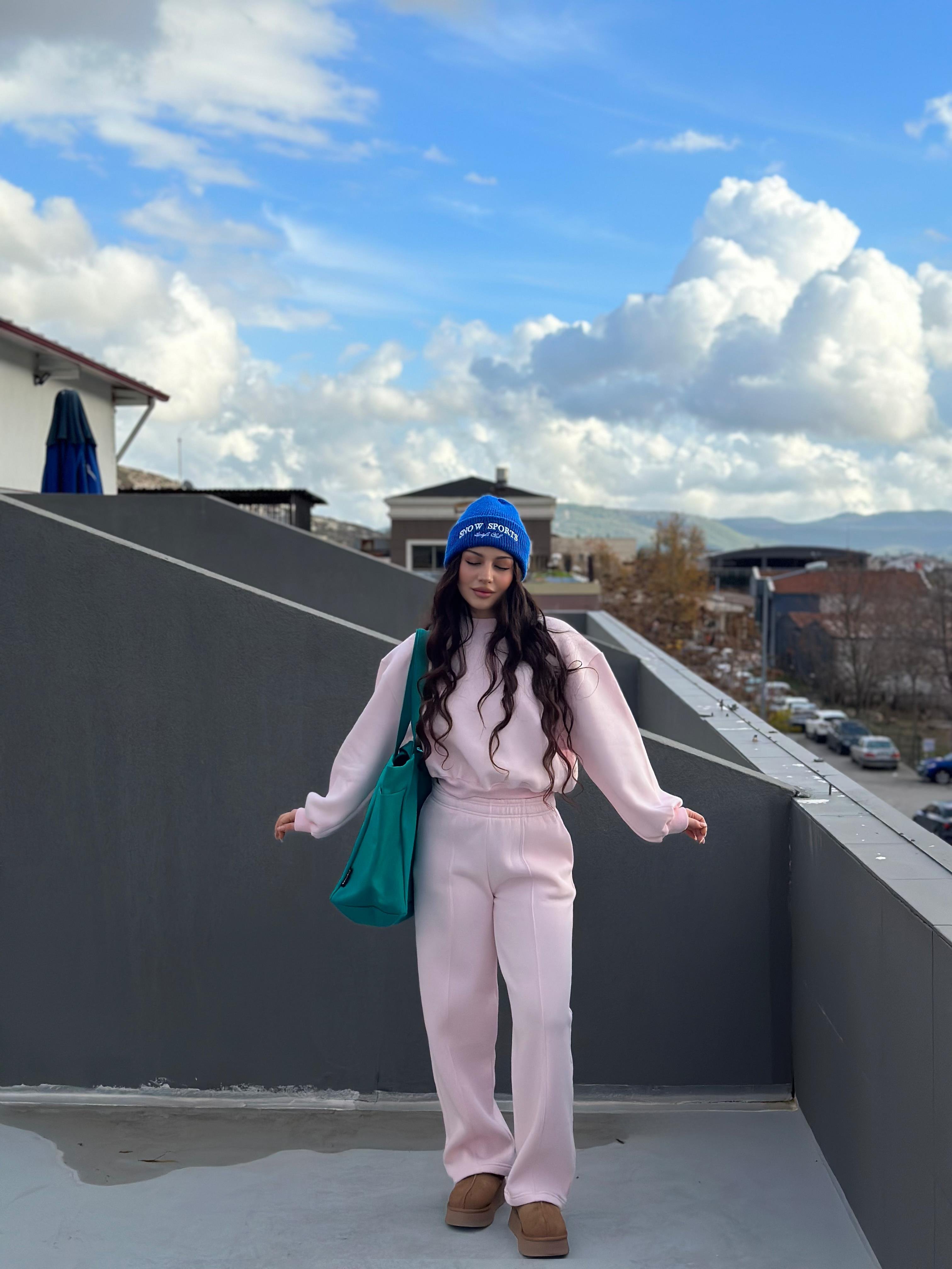 ZRA Orj. Dik Yaka Eşofman Takımı Pembe