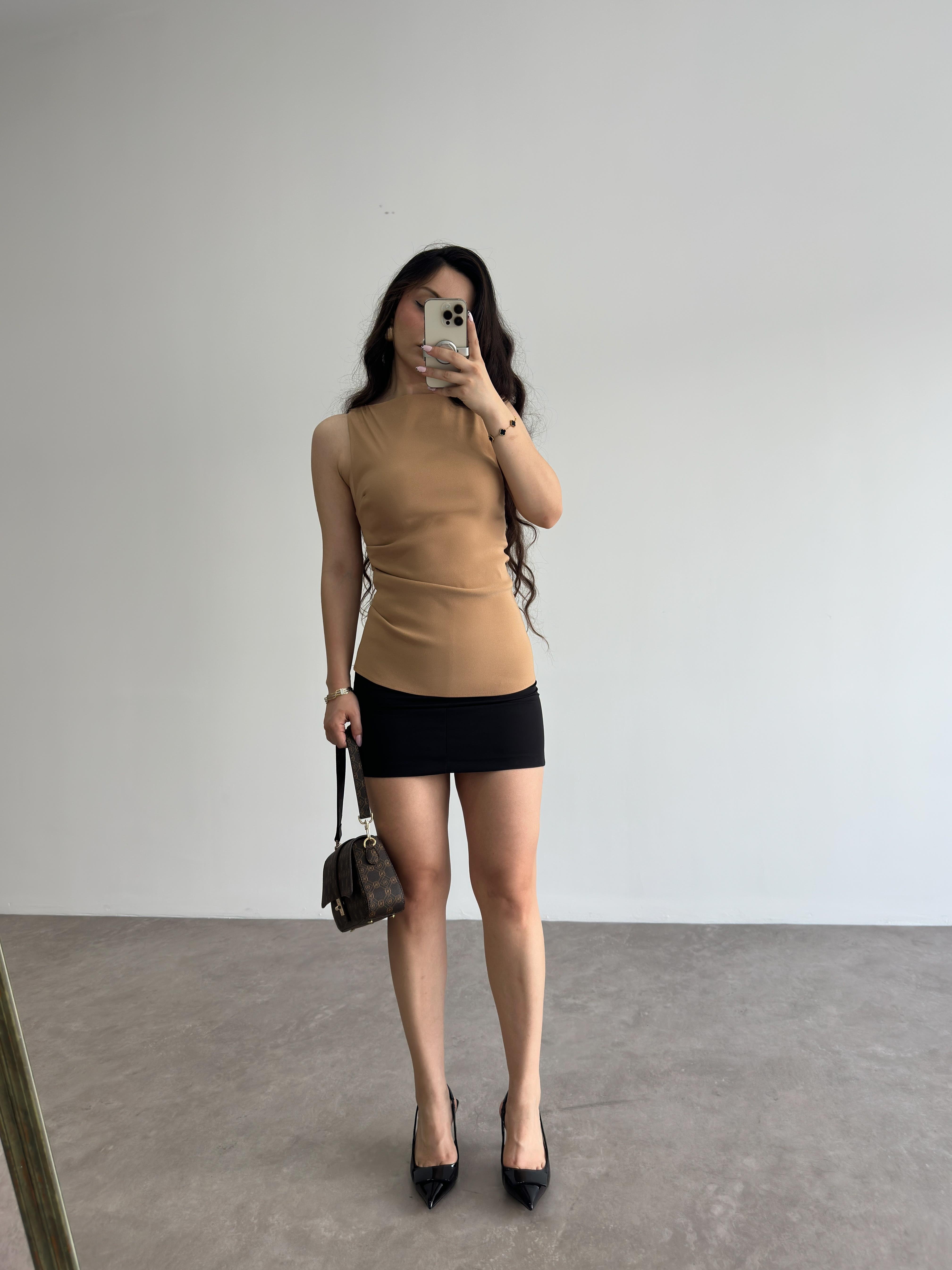 ZRA Premium Crep Camel Bluz