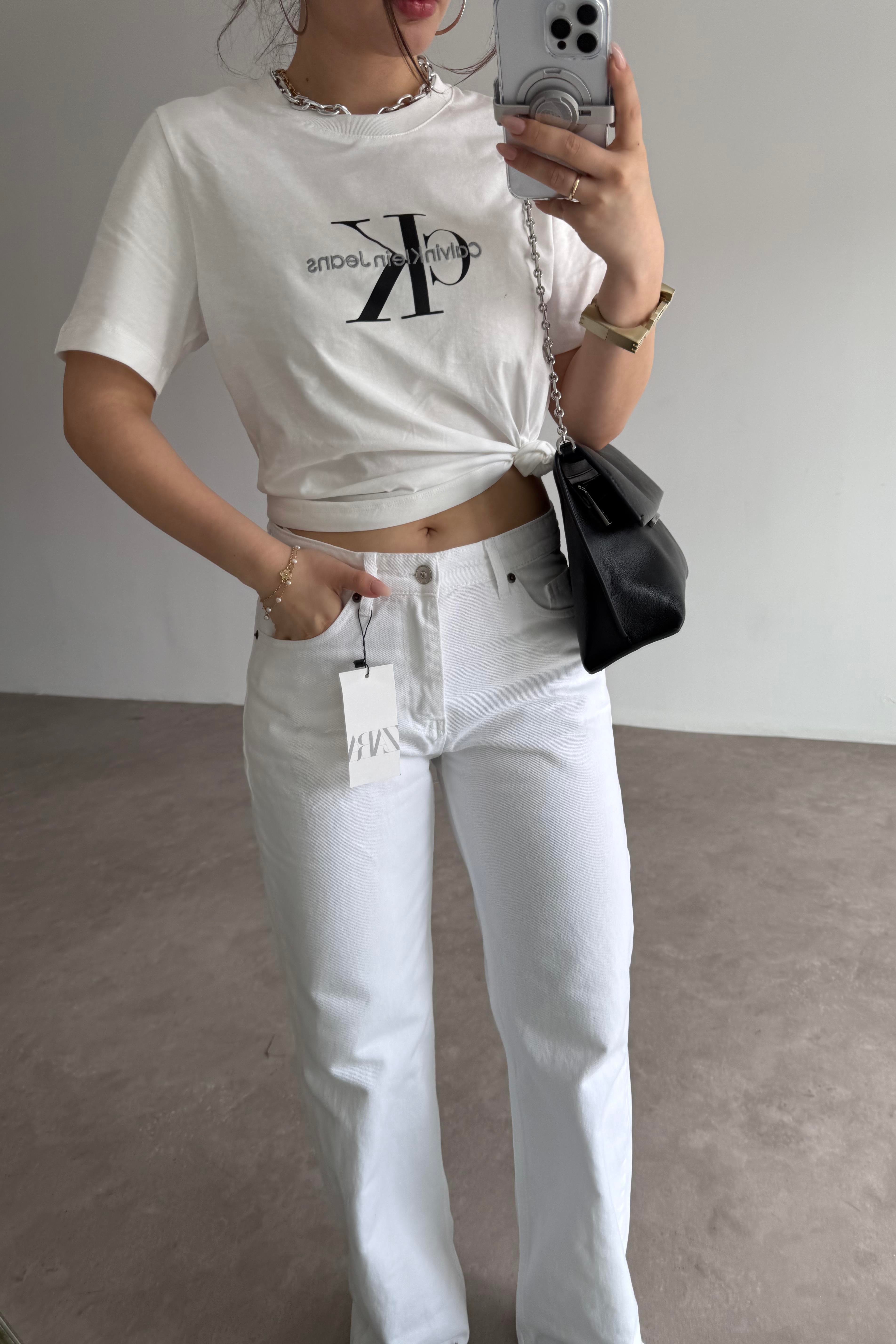 ZRA Premium Straightleg Beyaz Jean 