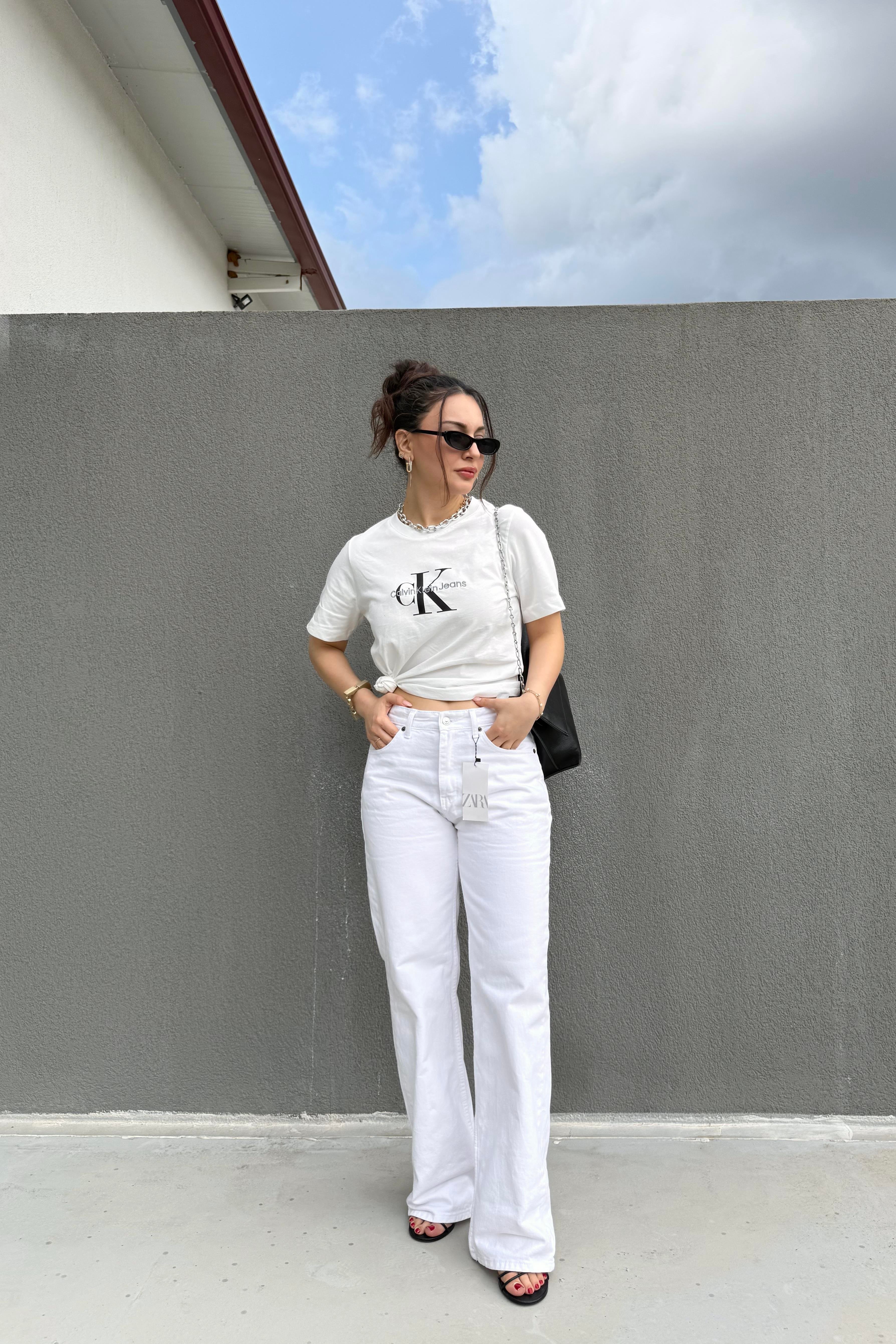 ZRA Premium Straightleg Beyaz Jean 