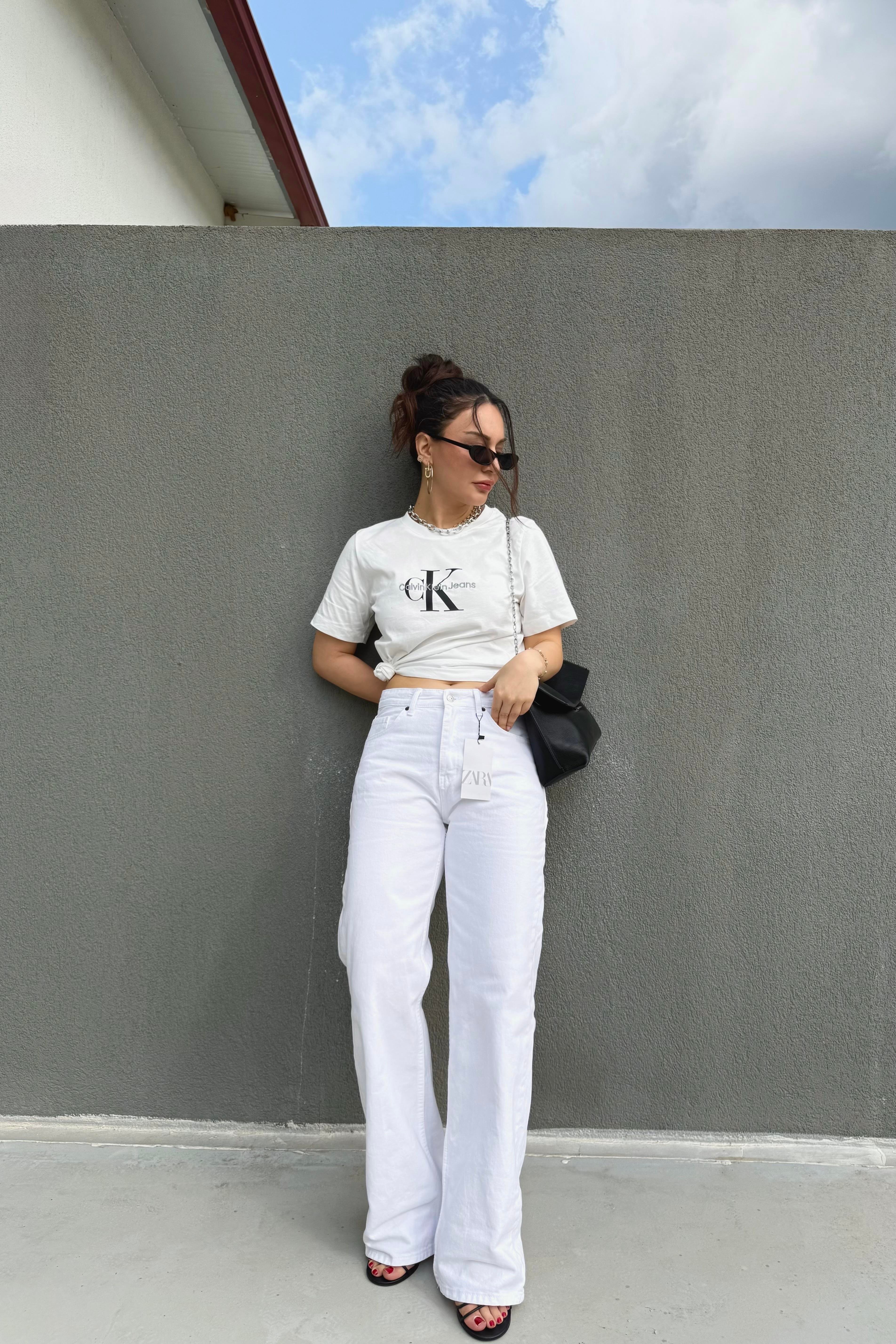 ZRA Premium Straightleg Beyaz Jean 