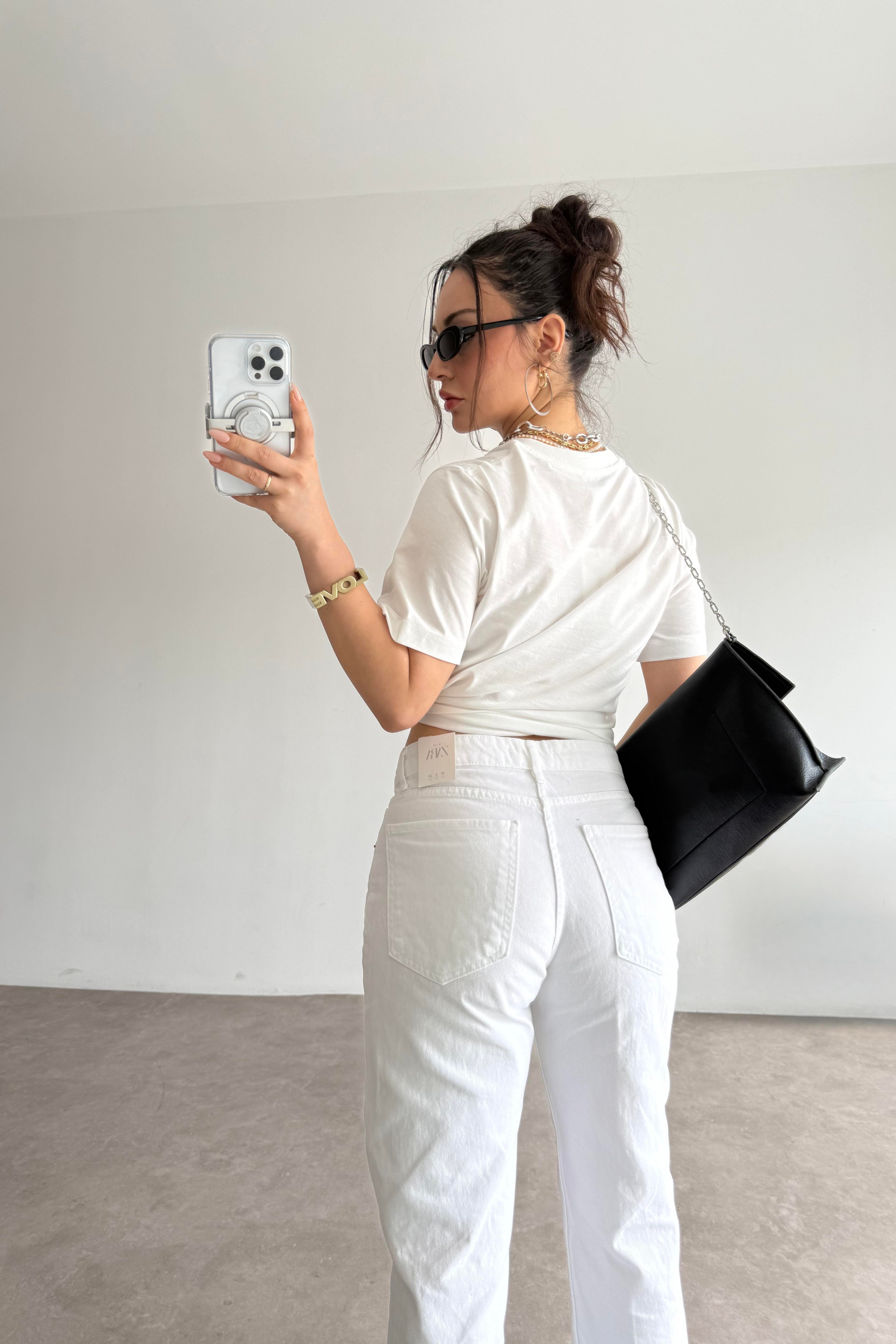 ZRA Premium Straightleg Beyaz Jean 