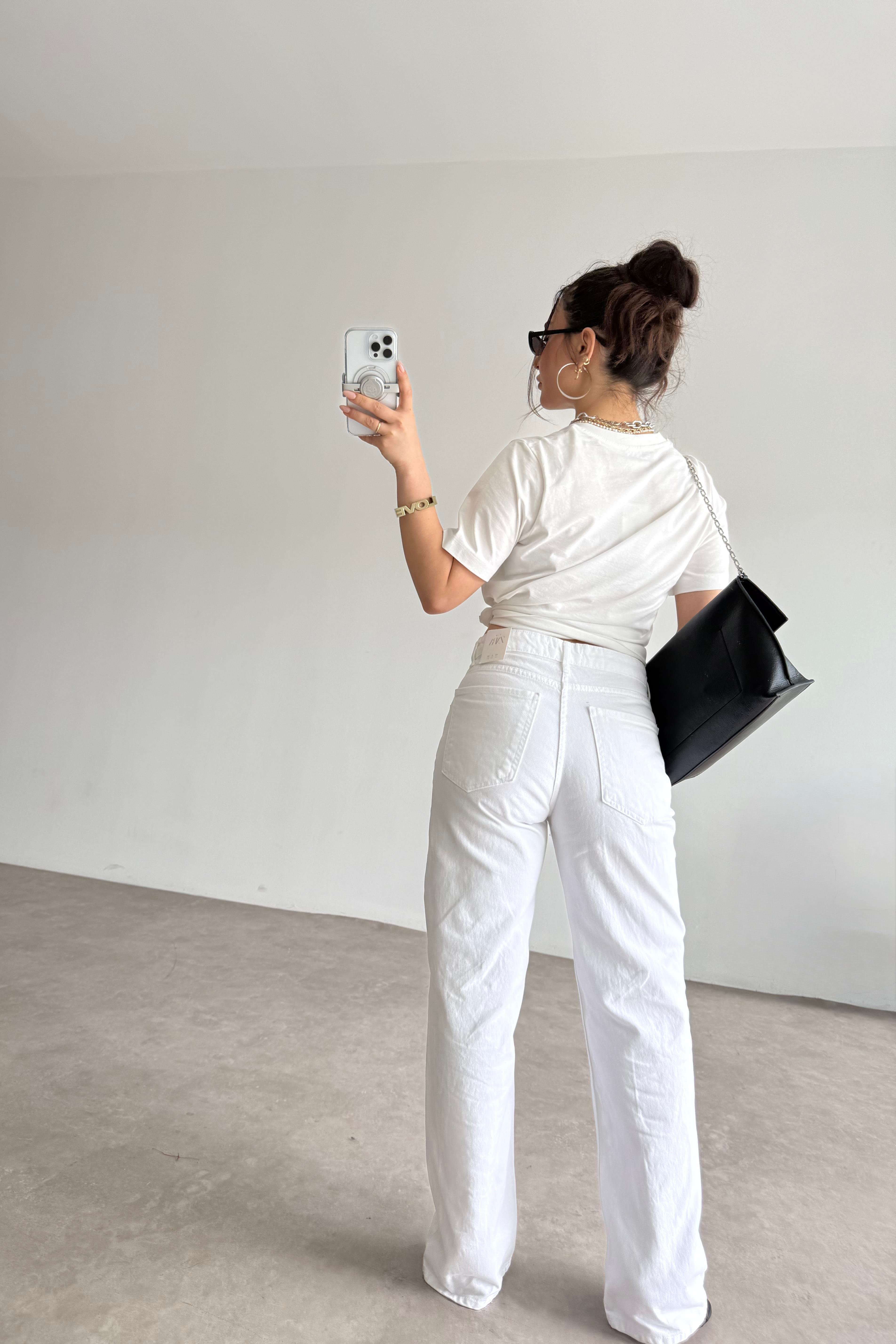 ZRA Premium Straightleg Beyaz Jean 