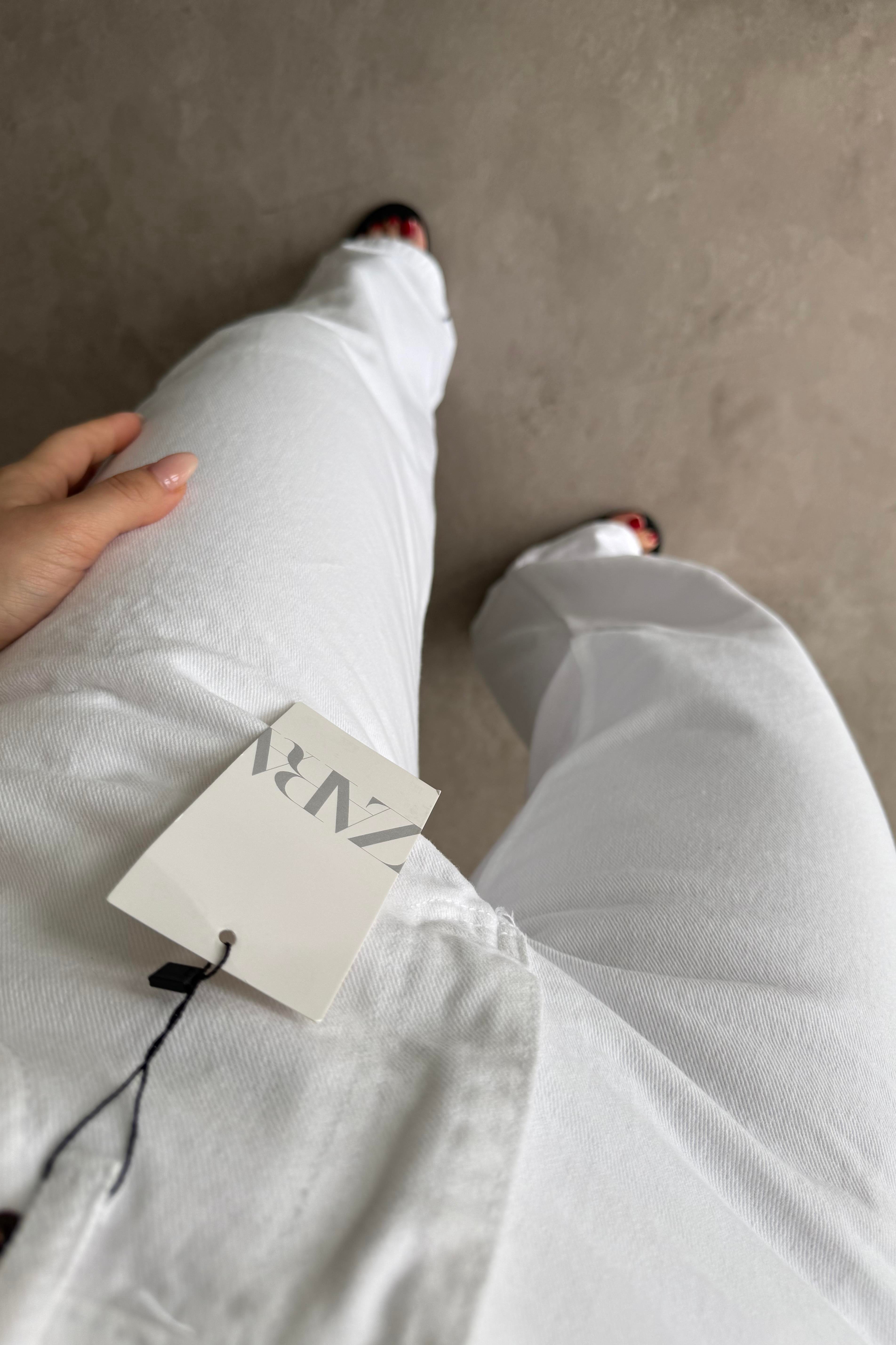 ZRA Premium Straightleg Beyaz Jean 