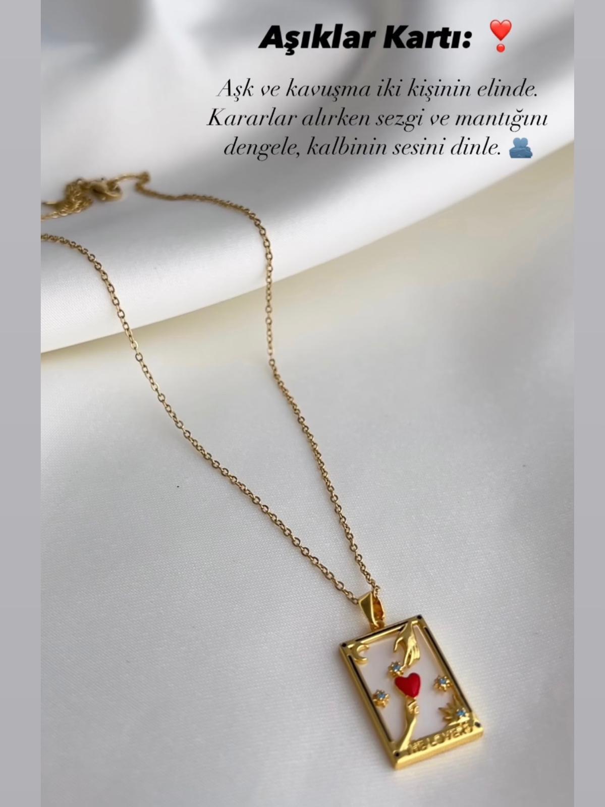 Çelik Aşıklar Kartı Tarot Kolye