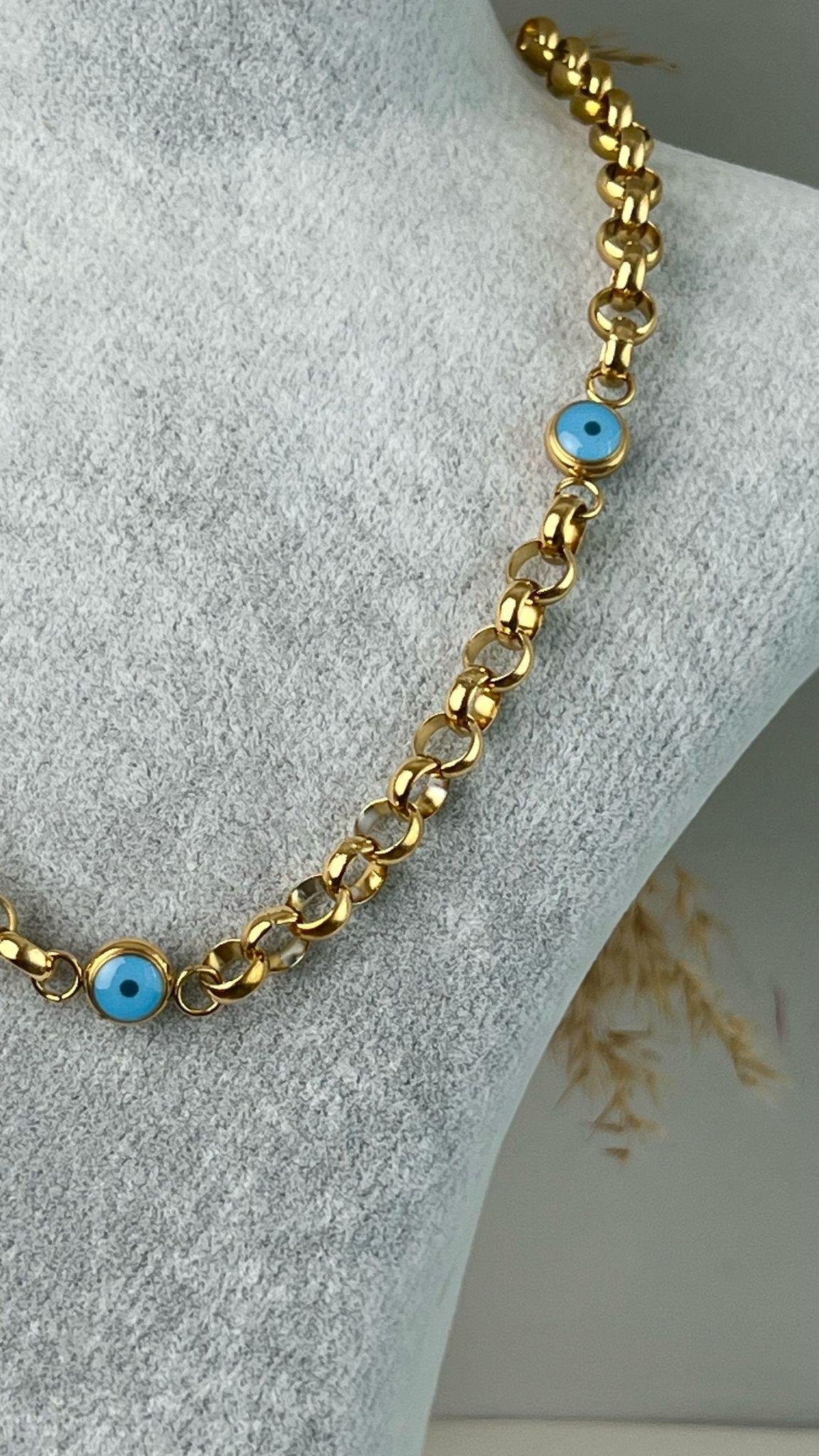 Dümen Kilit Nazarlıklı 45 cm Çelik Kolye