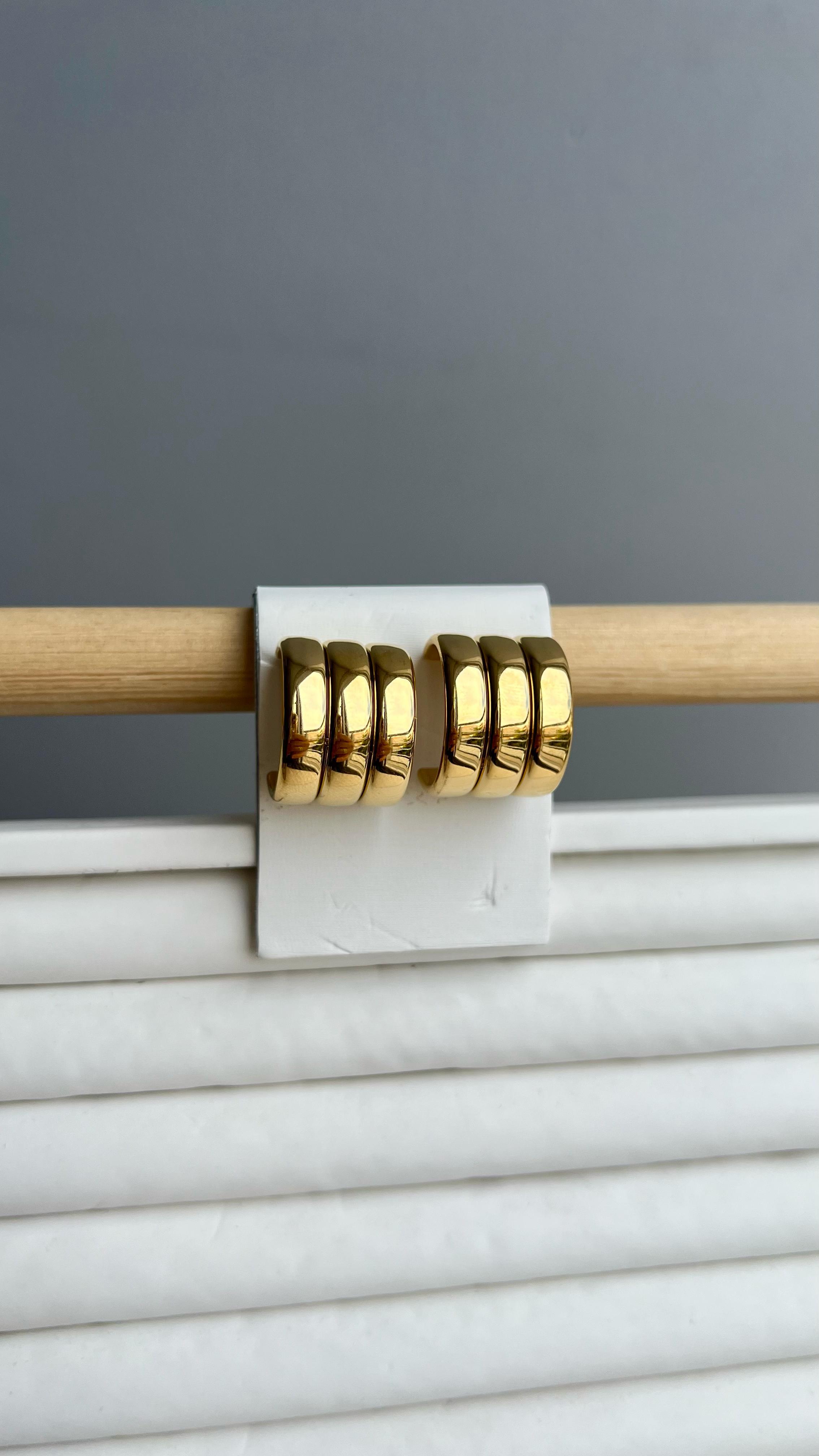 Gold Renk 316L Çelik Küpe