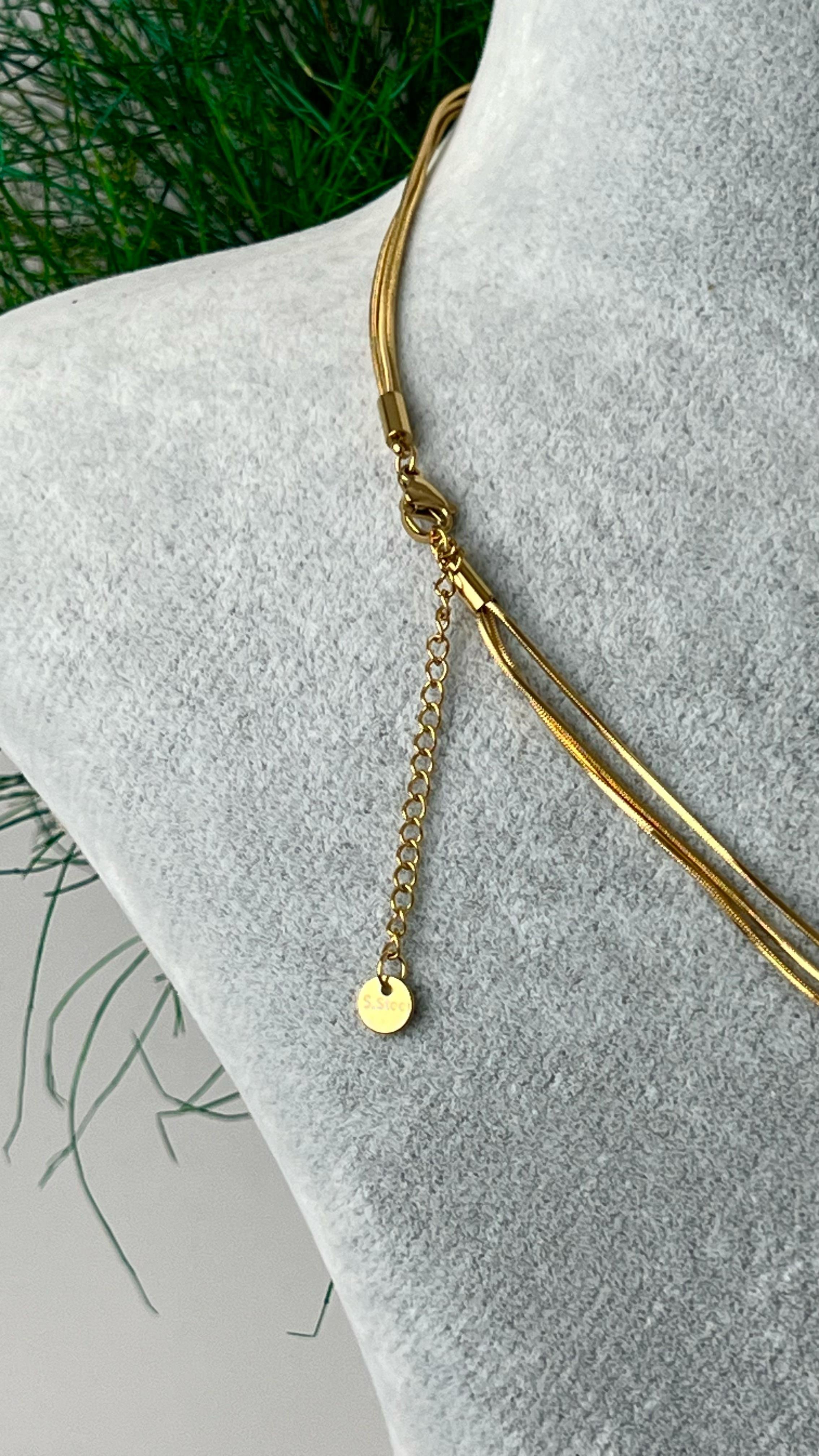Topçuklu Çelik Kolye - 45cm + 10cm Uzatma