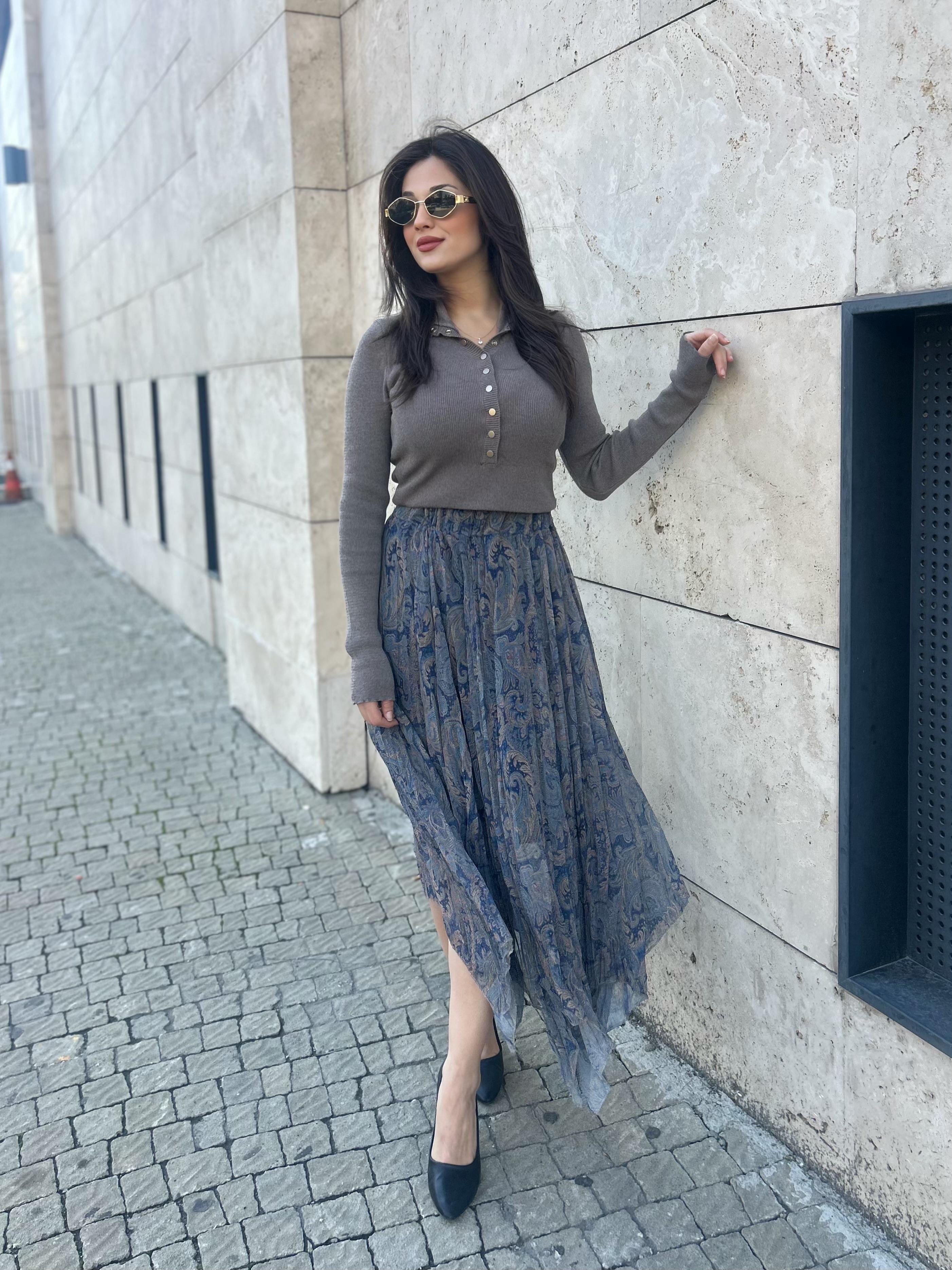 DESENLİ.ŞİFON.ETEK