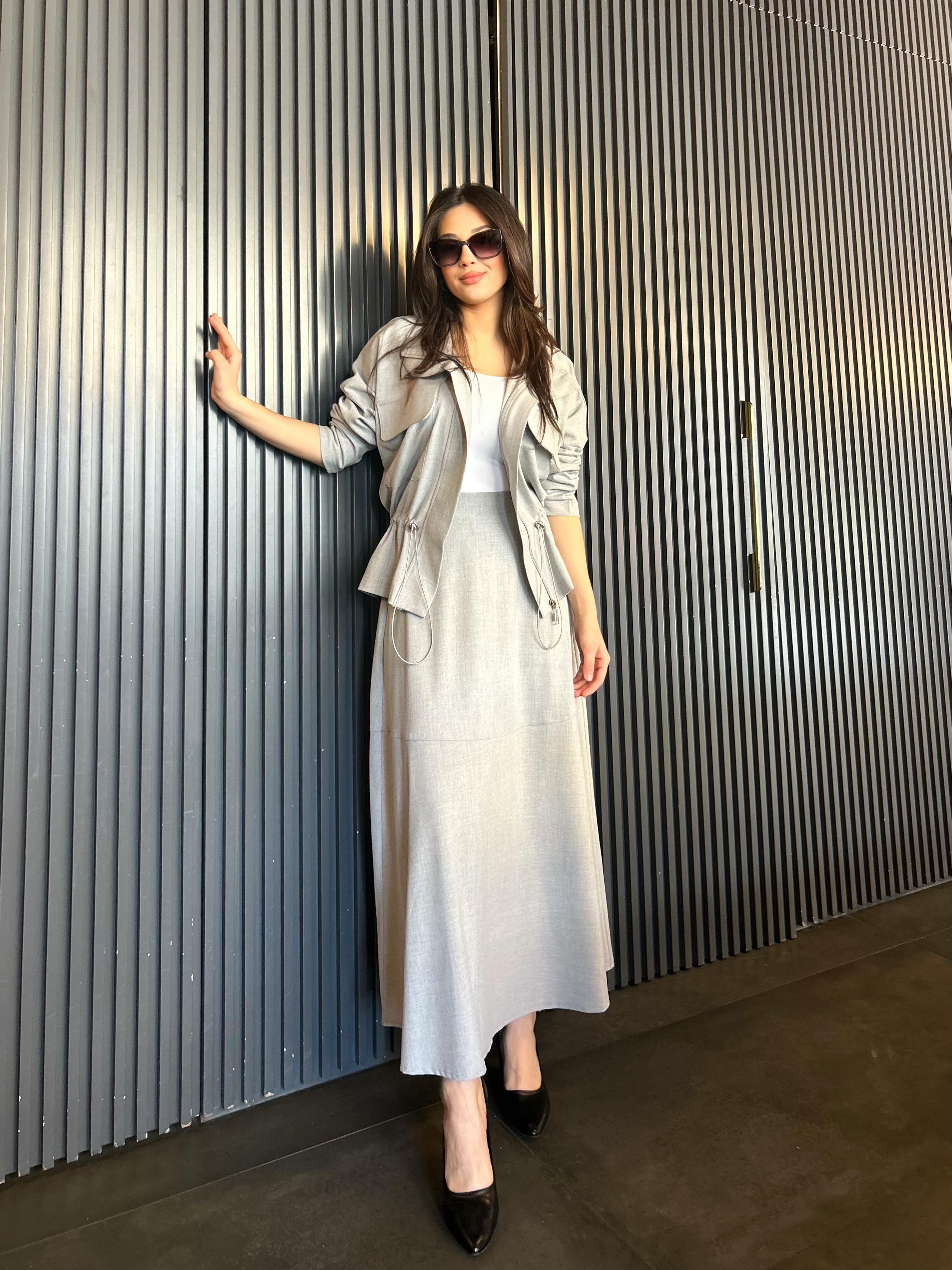 FLORA.ETEK.CEKET.TAKIM.GRİ