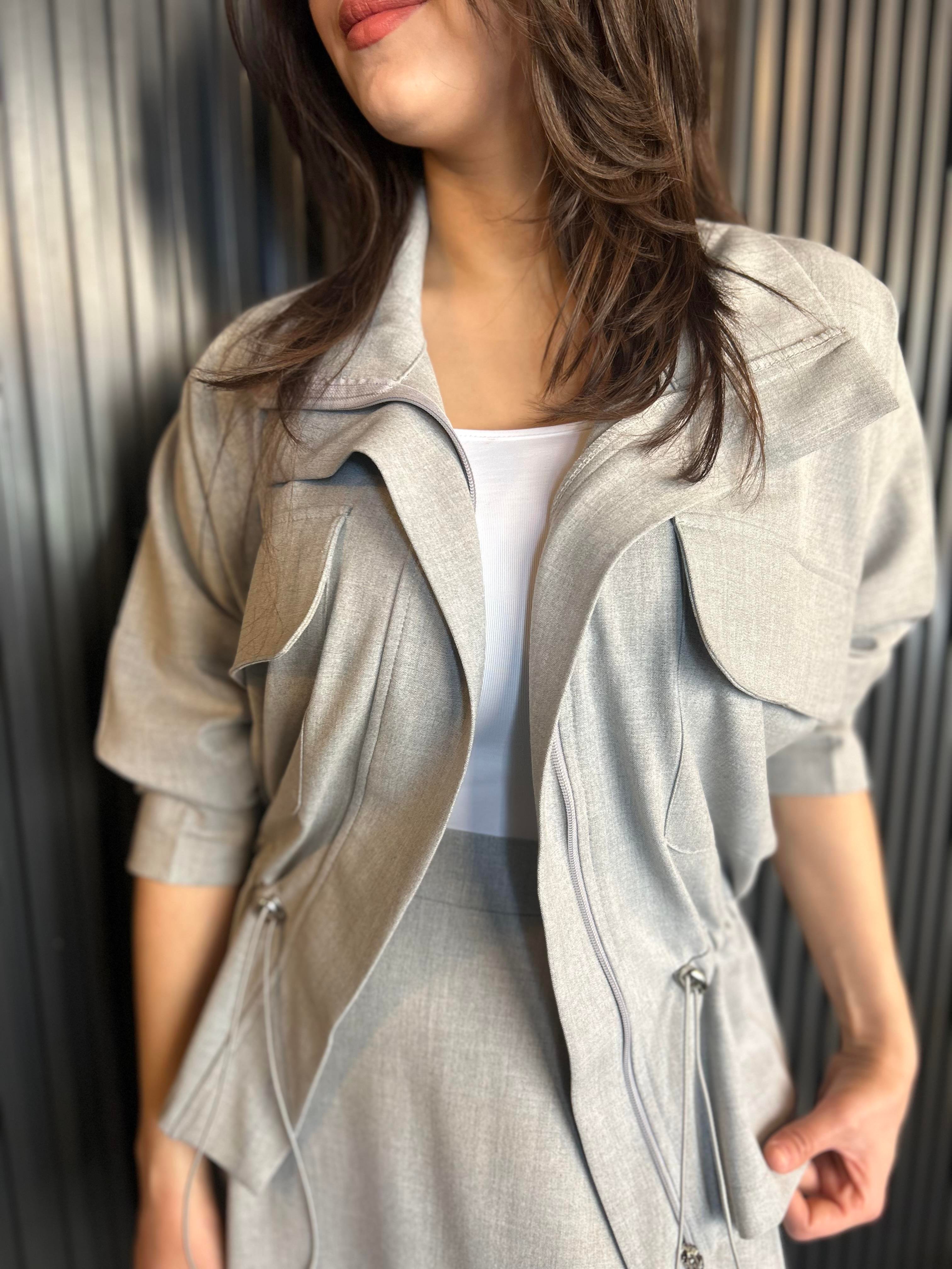 FLORA.ETEK.CEKET.TAKIM.GRİ