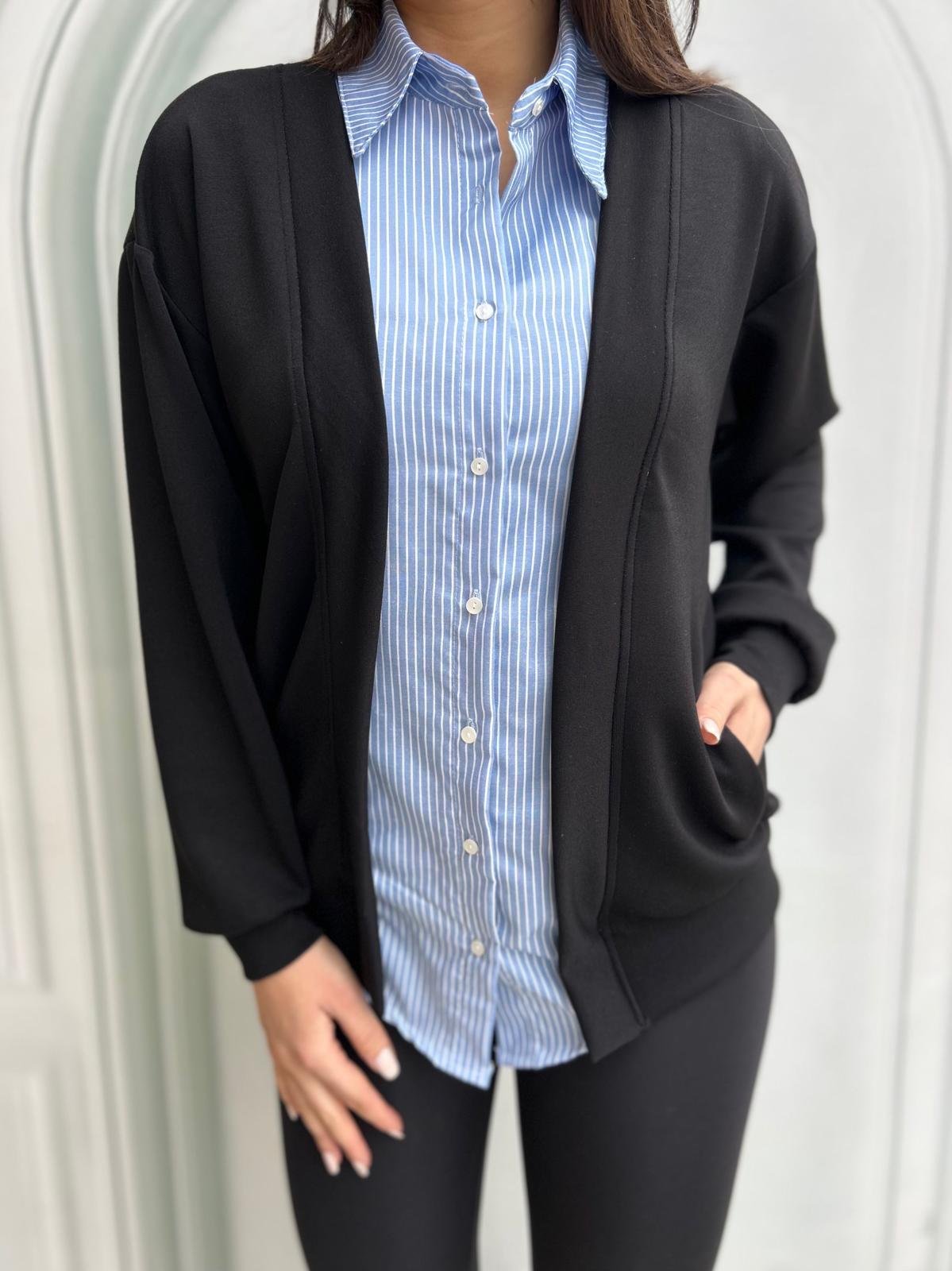 GÖMLEK.GARNİLİ.HIRKA.SİYAH