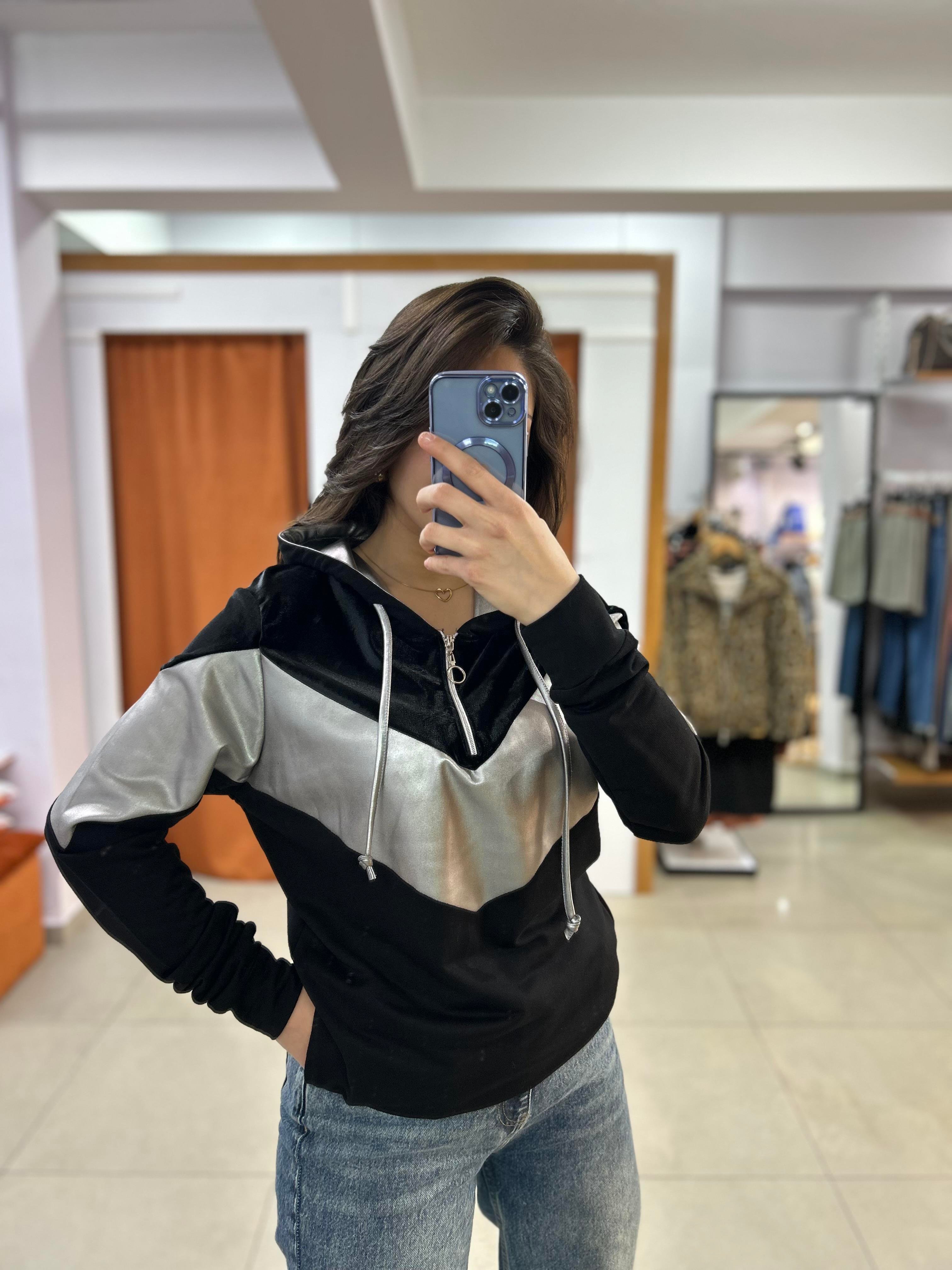 GÜMÜŞ.GEÇİŞLİ.SWEATSHİRT