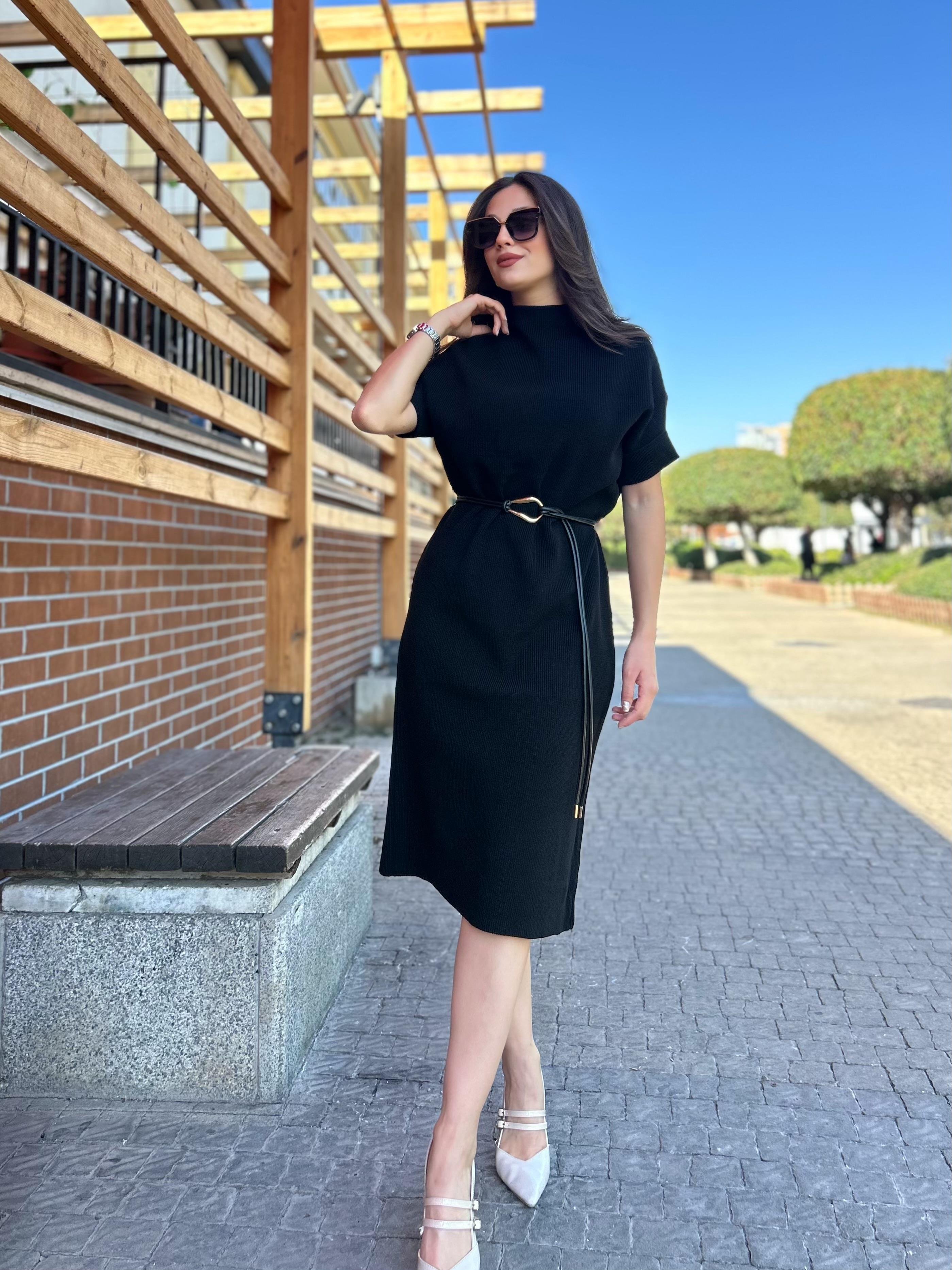 KEMERLİ.TRİKO.ELBİSE