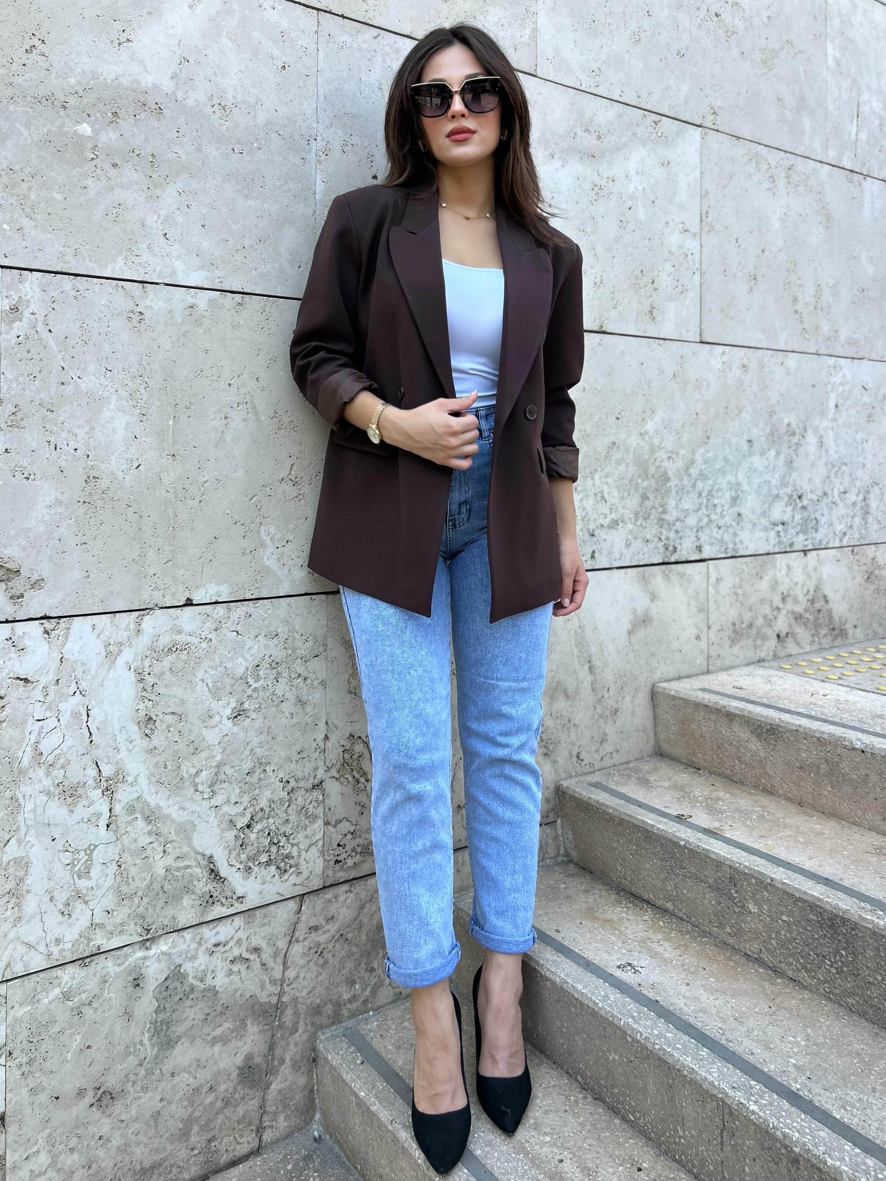 MASSİ.BLAZER.CEKET.KAHVERENGİ