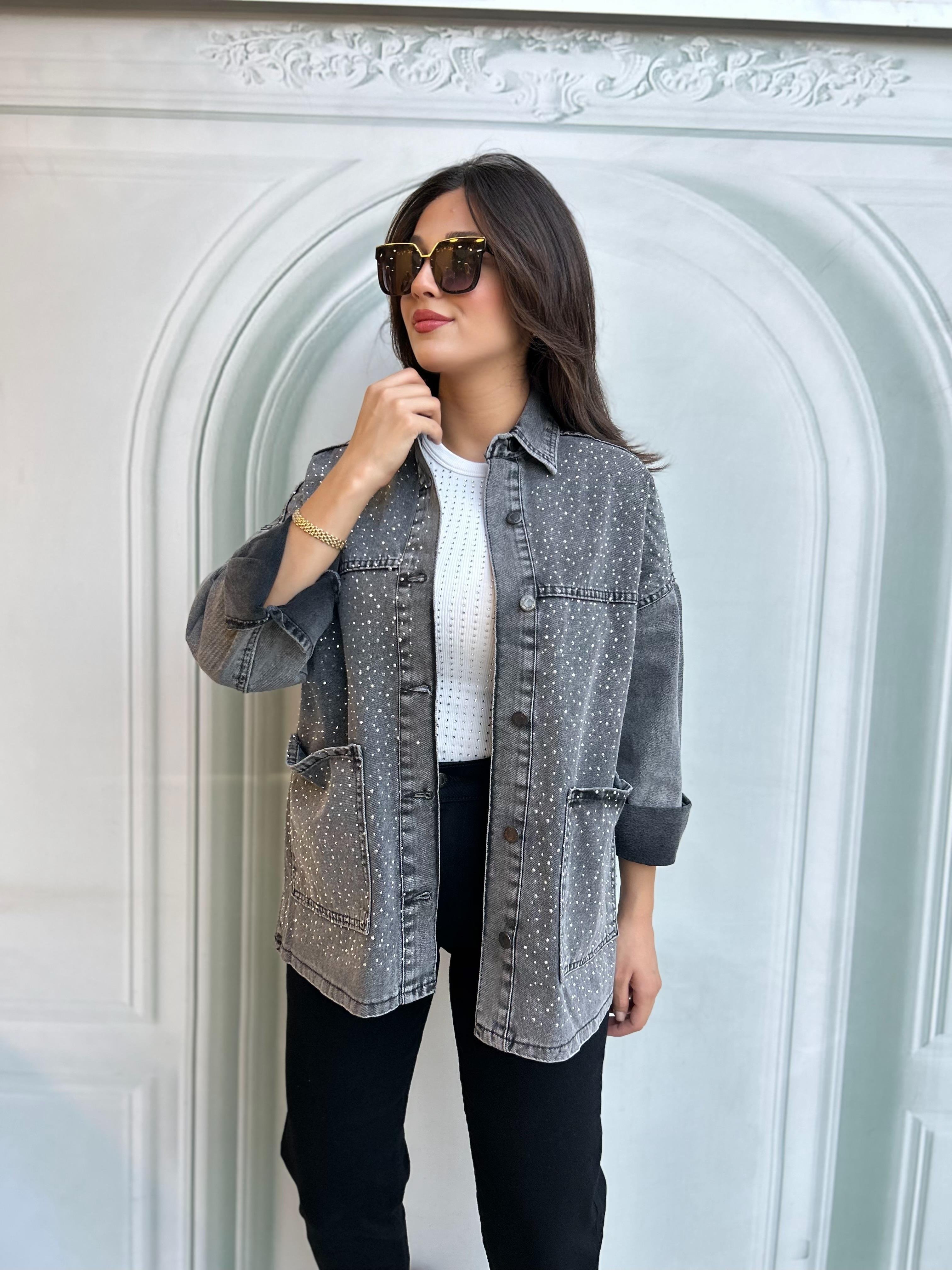 TAŞLI.JEAN.CEKET.ANTRASİT