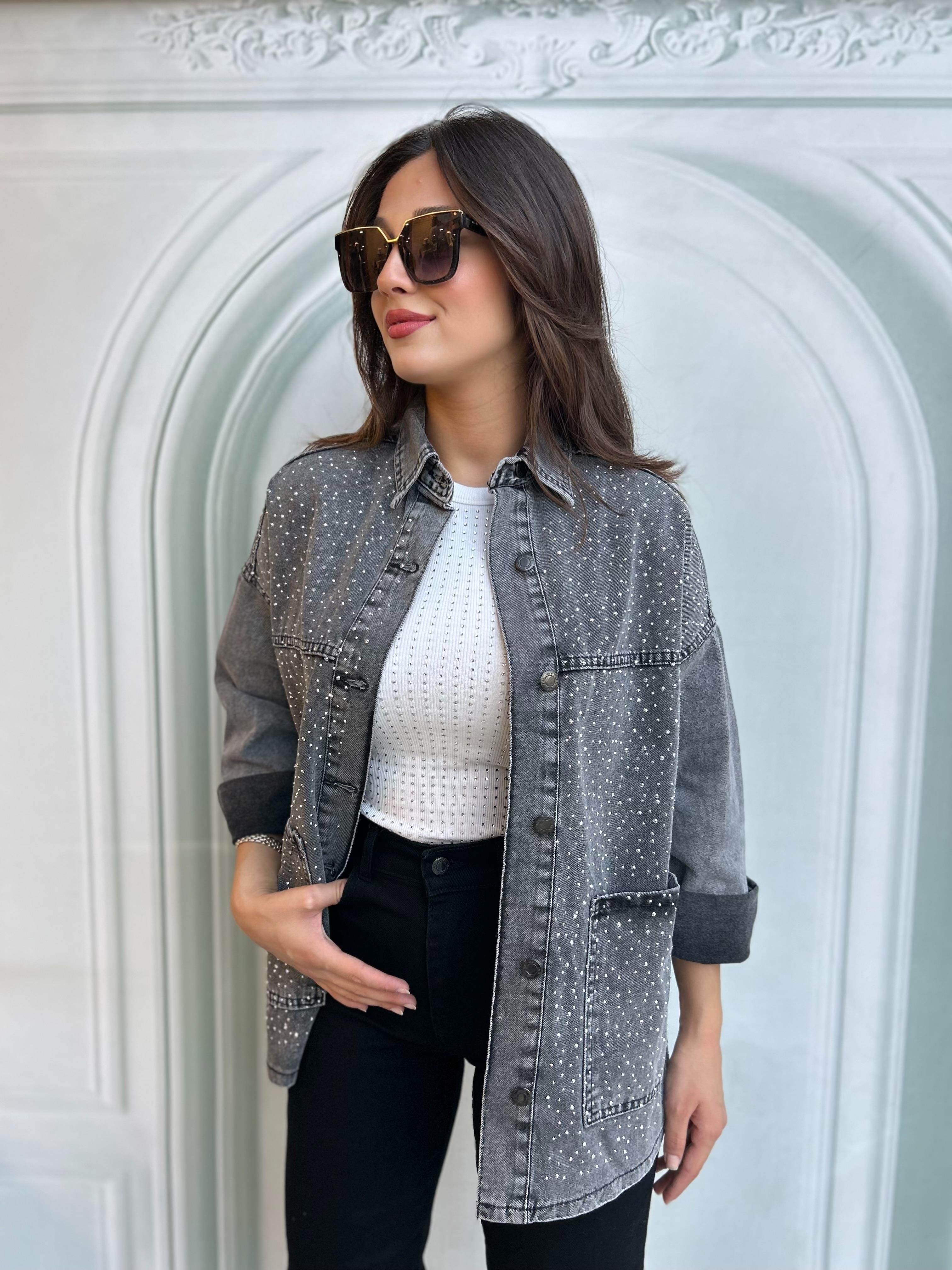 TAŞLI.JEAN.CEKET.ANTRASİT