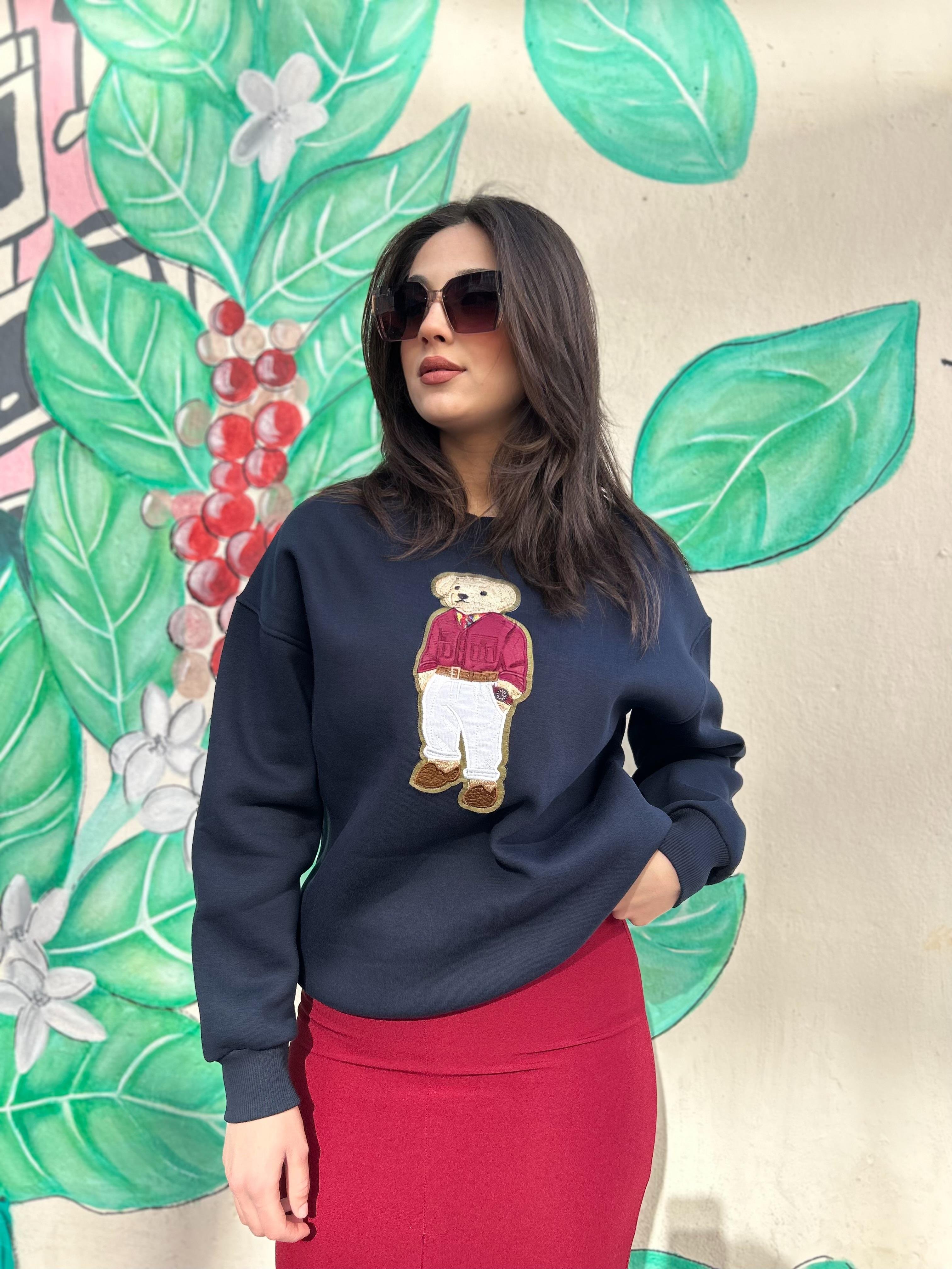 TEDDY.BEAR.SWEATSHİRT.LACİVERT