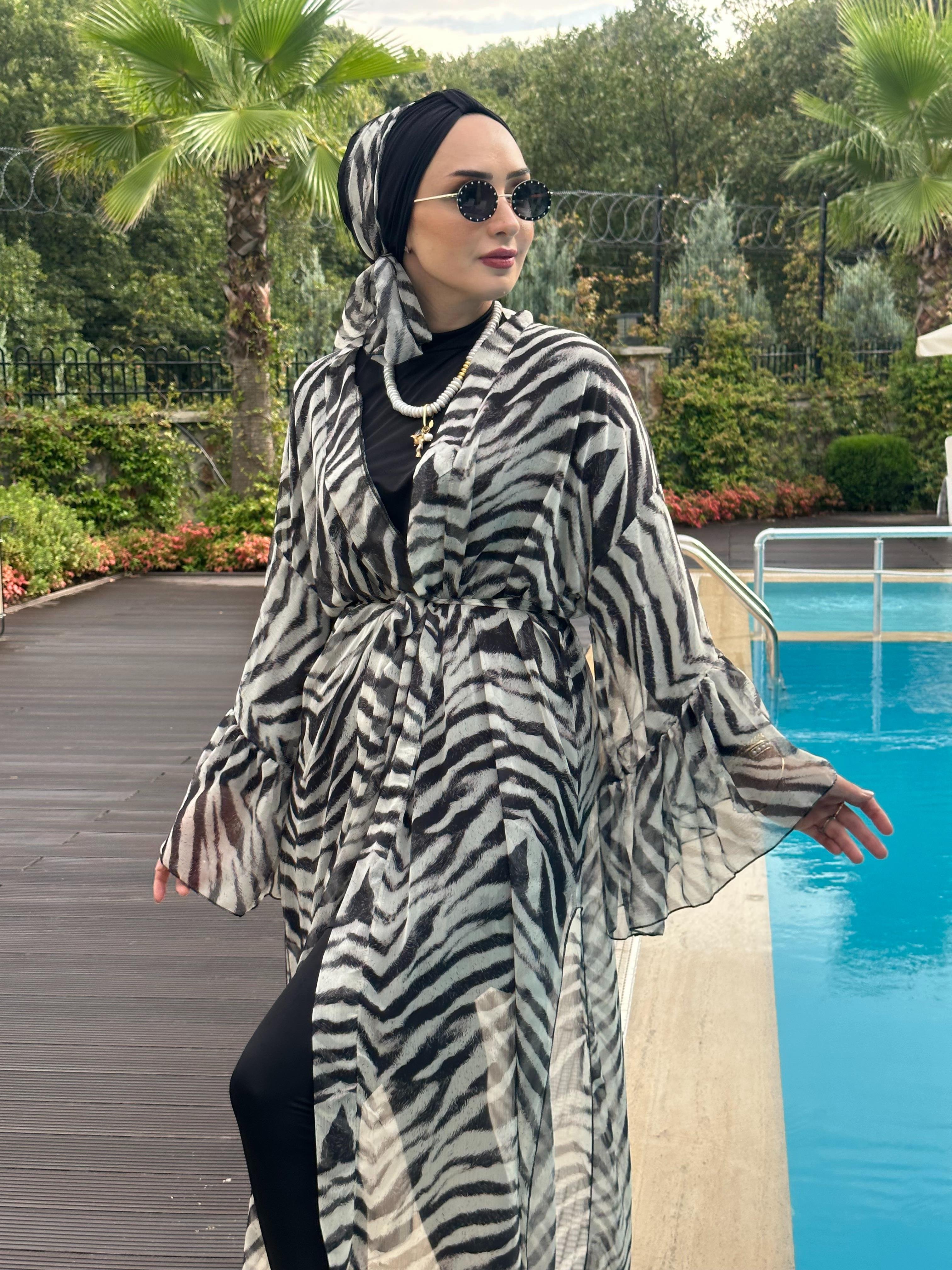Alara Zebra tesettür mayo