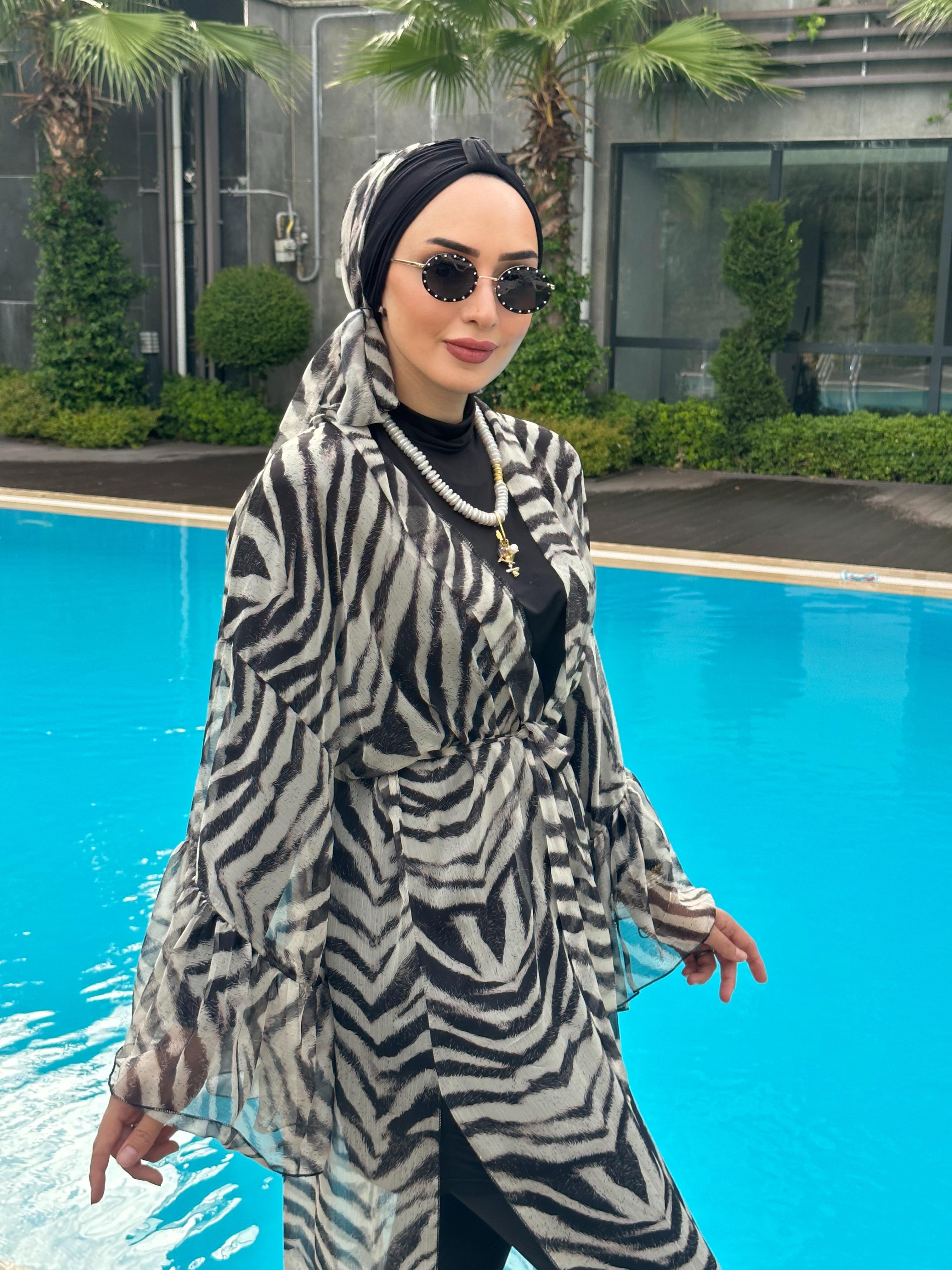 Alara Zebra tesettür mayo