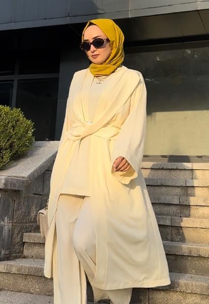 Çapraz Abaya takım (SARI)