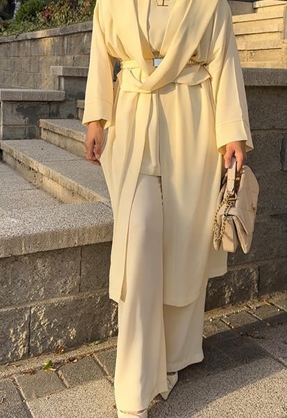 Çapraz Abaya takım (SARI)