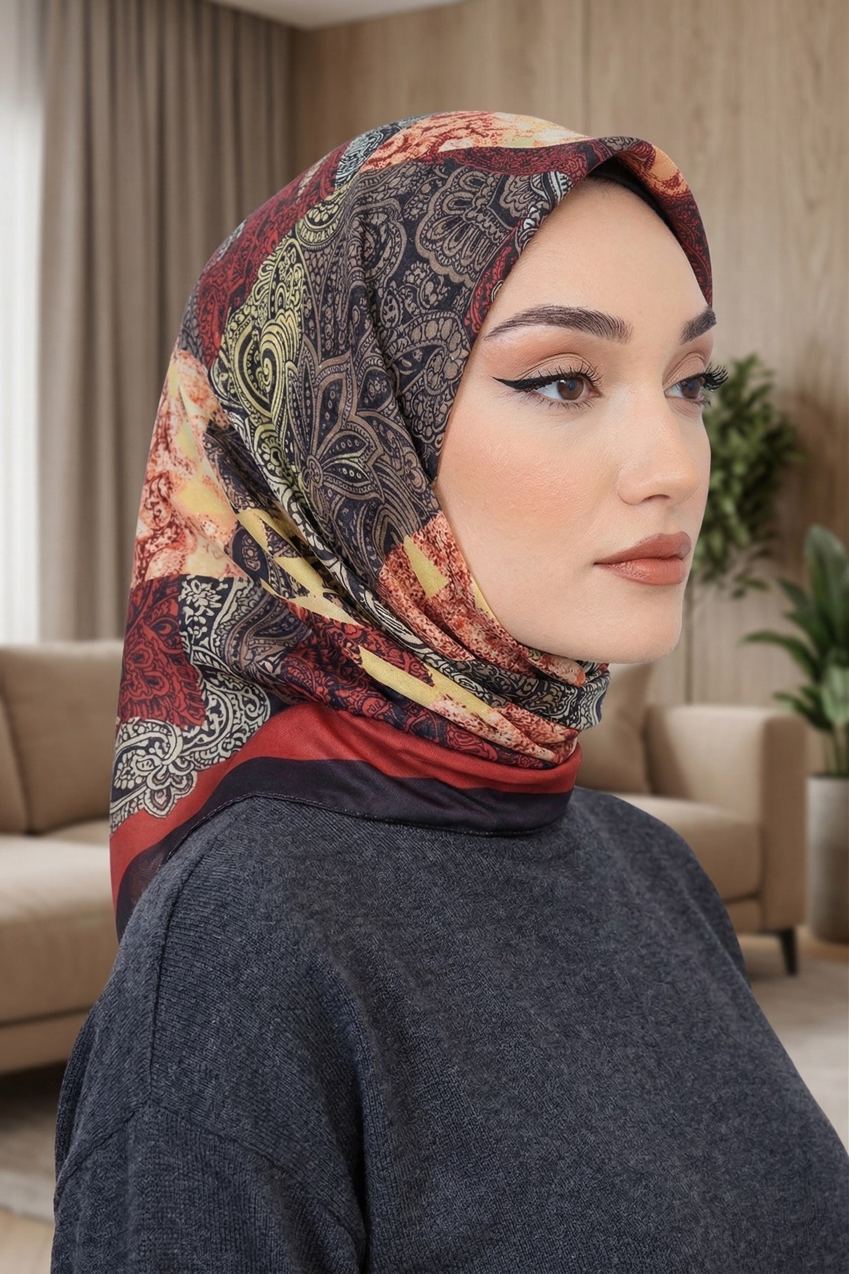 Desenli Soft Eşarp - 002