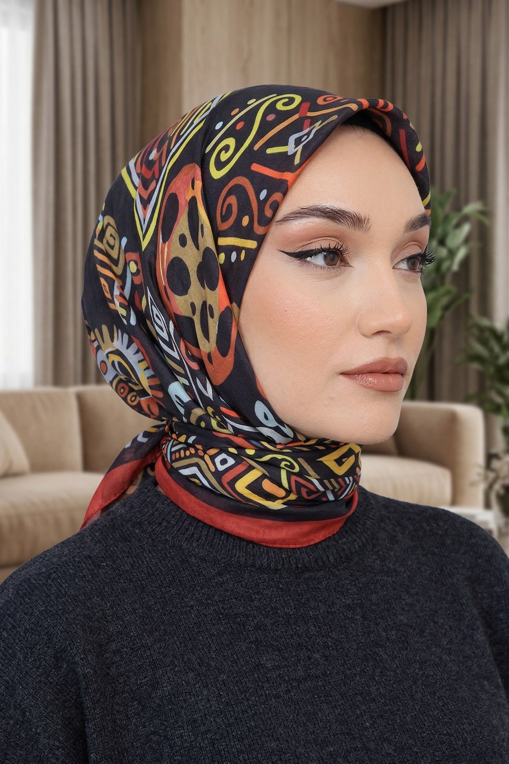 Desenli Soft Eşarp - 003