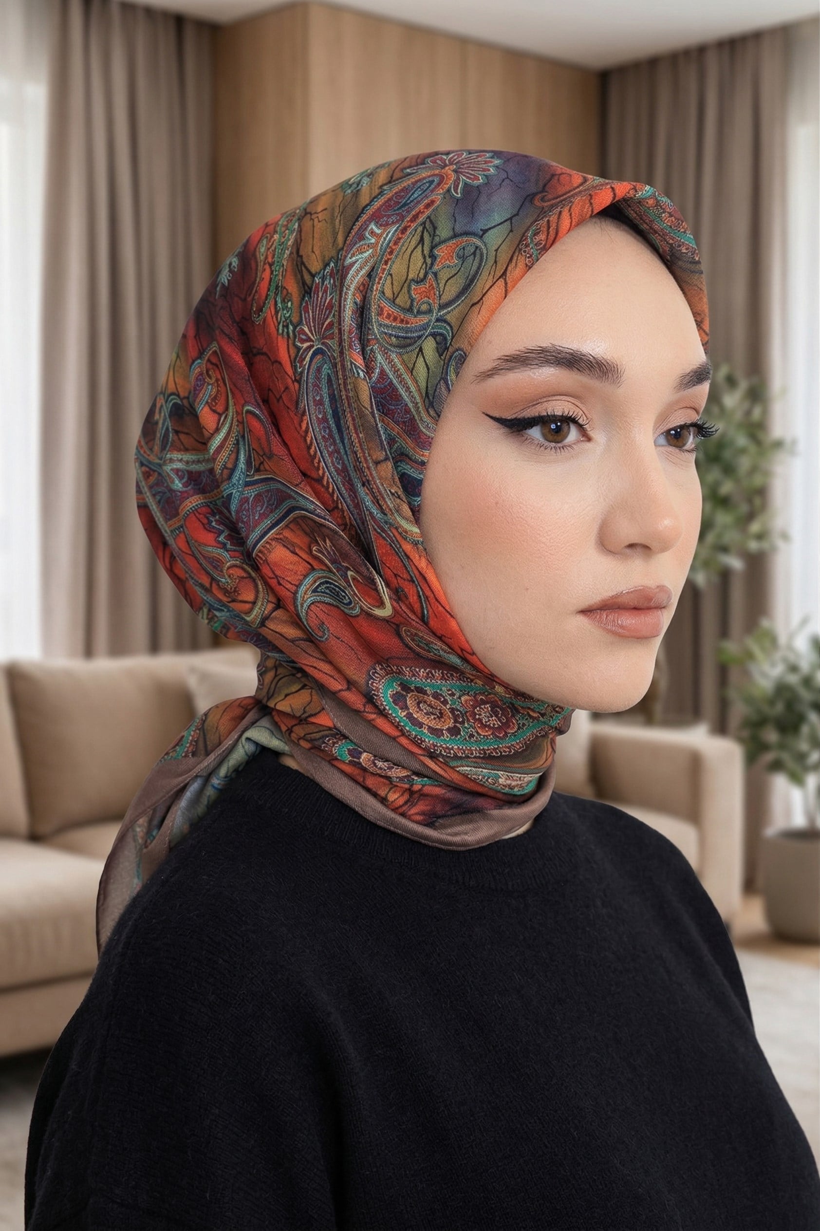 Desenli Soft Eşarp - 011