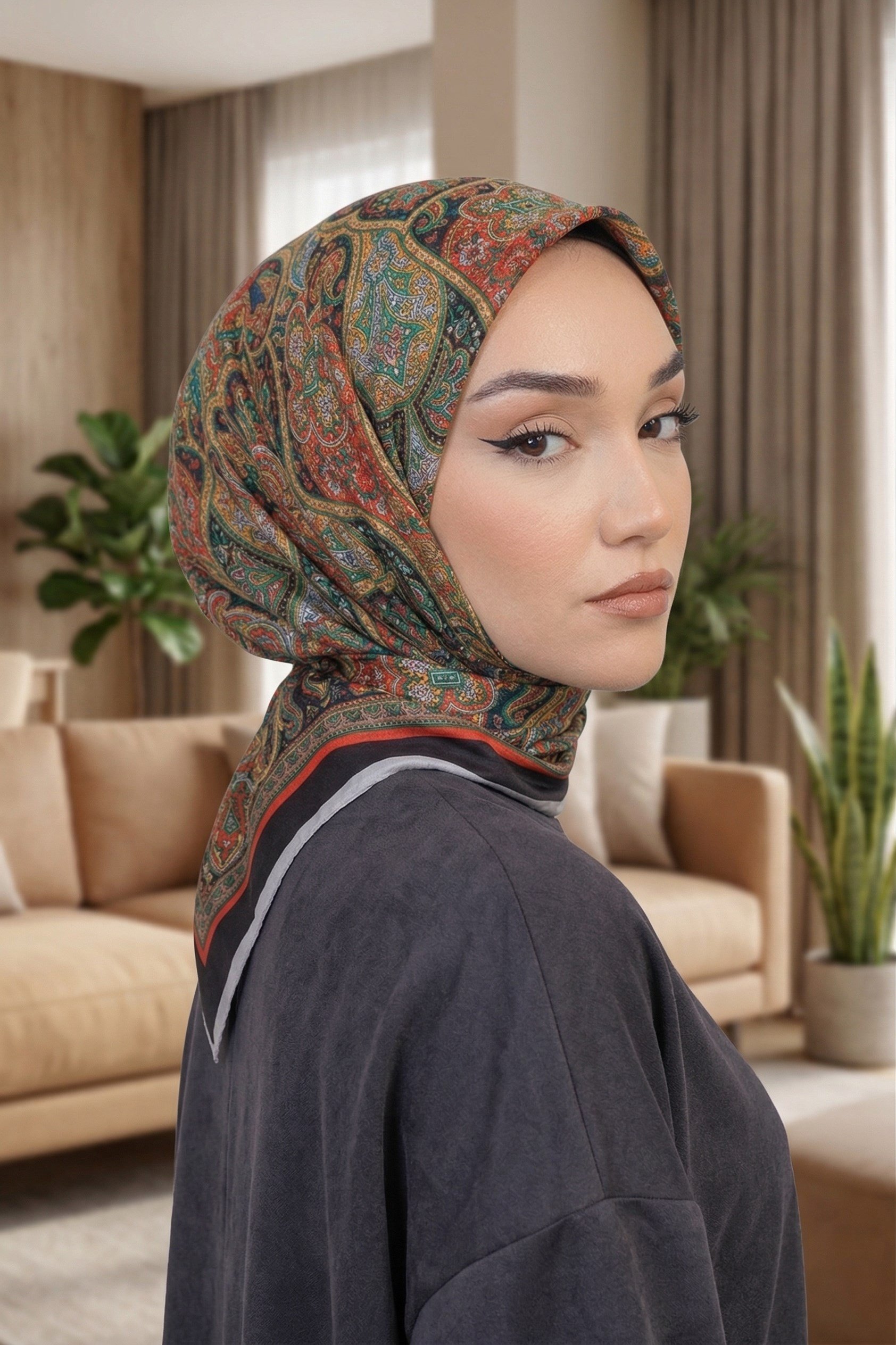 Desenli Soft Eşarp - 014