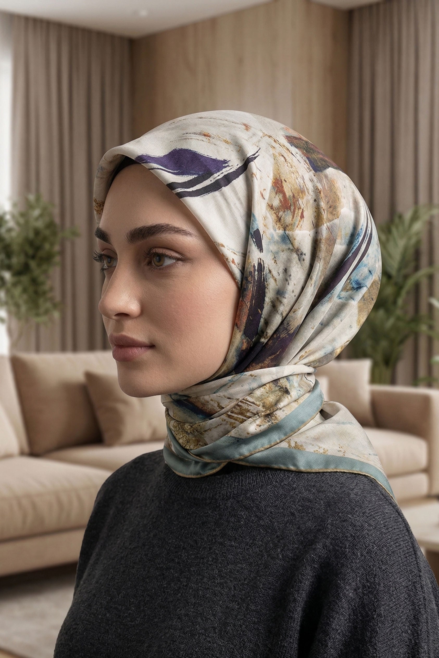 Desenli Soft Eşarp - 055