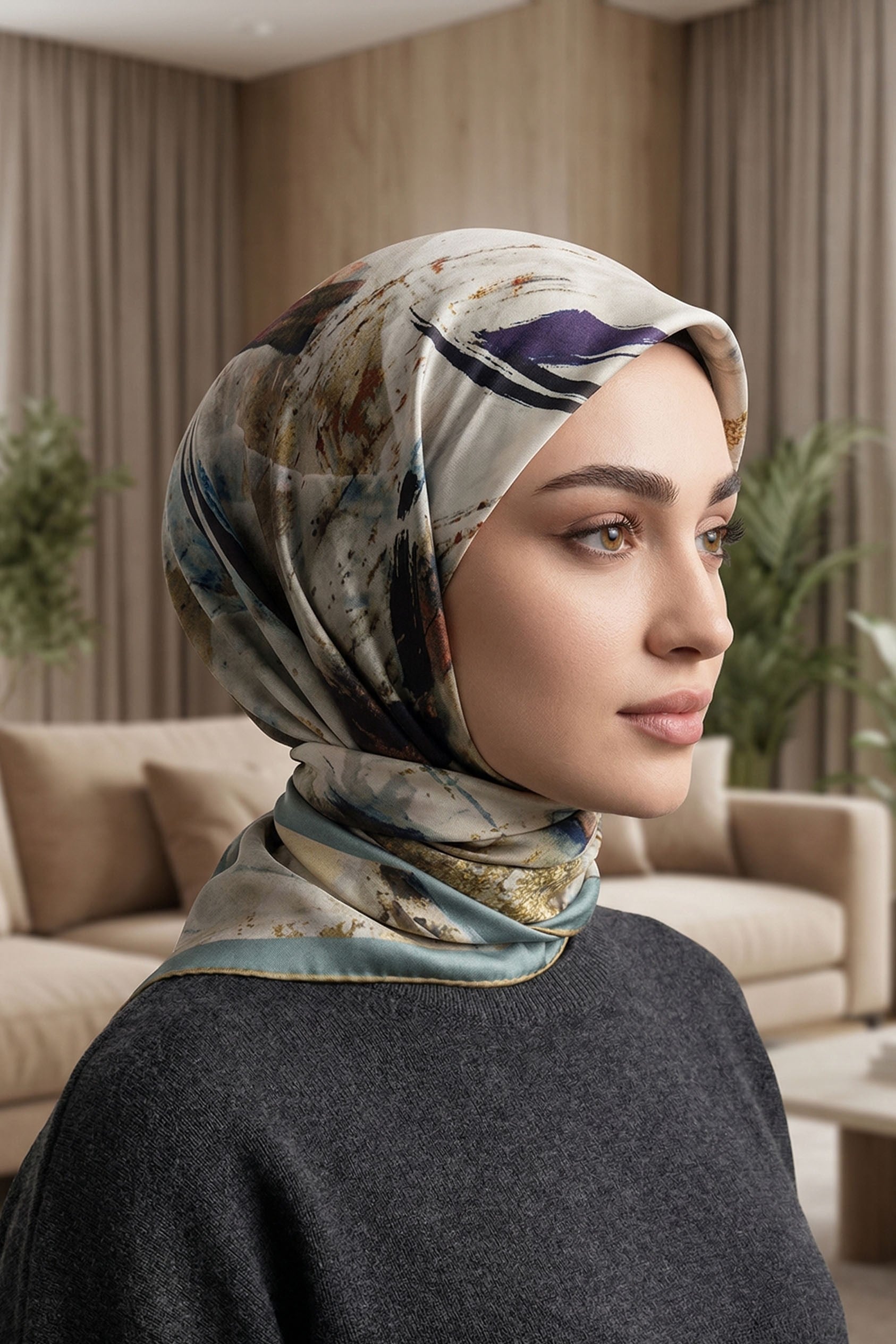 Desenli Soft Eşarp - 055