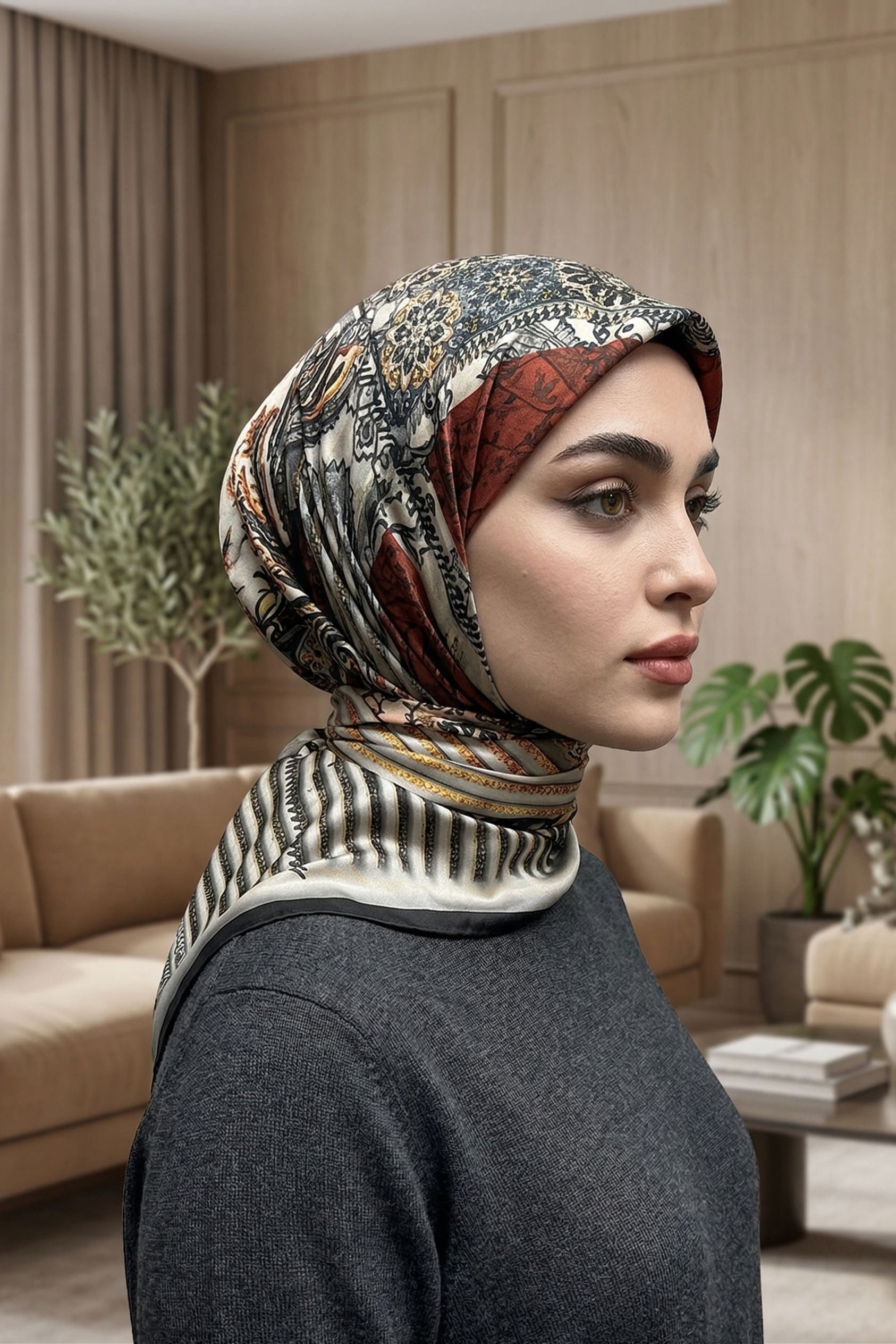 Desenli Soft Eşarp - 056