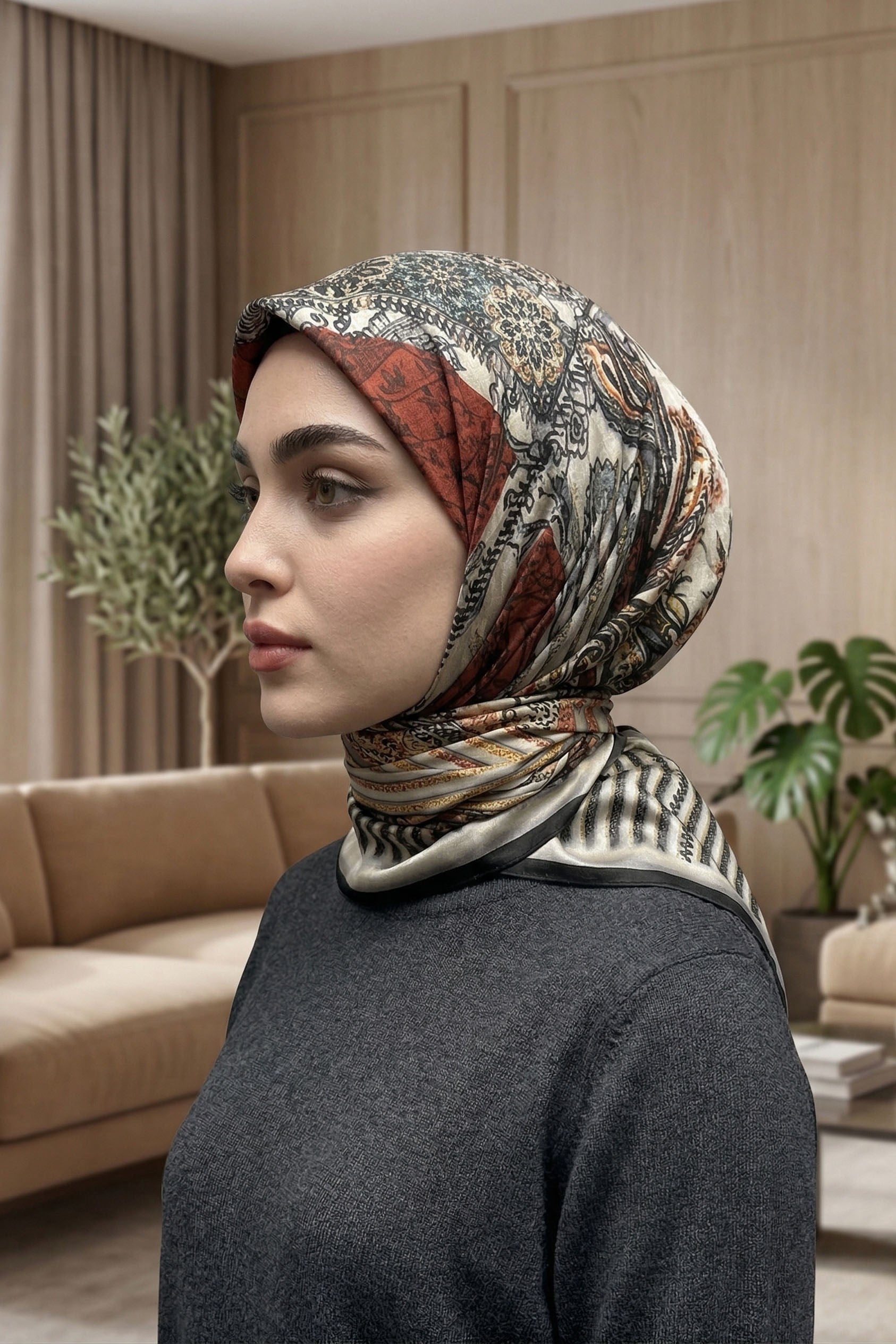 Desenli Soft Eşarp - 056