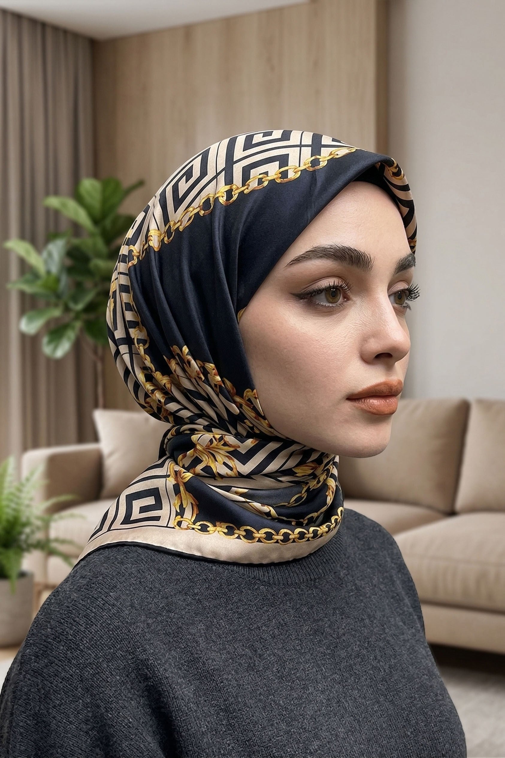 Desenli Soft Eşarp - 057