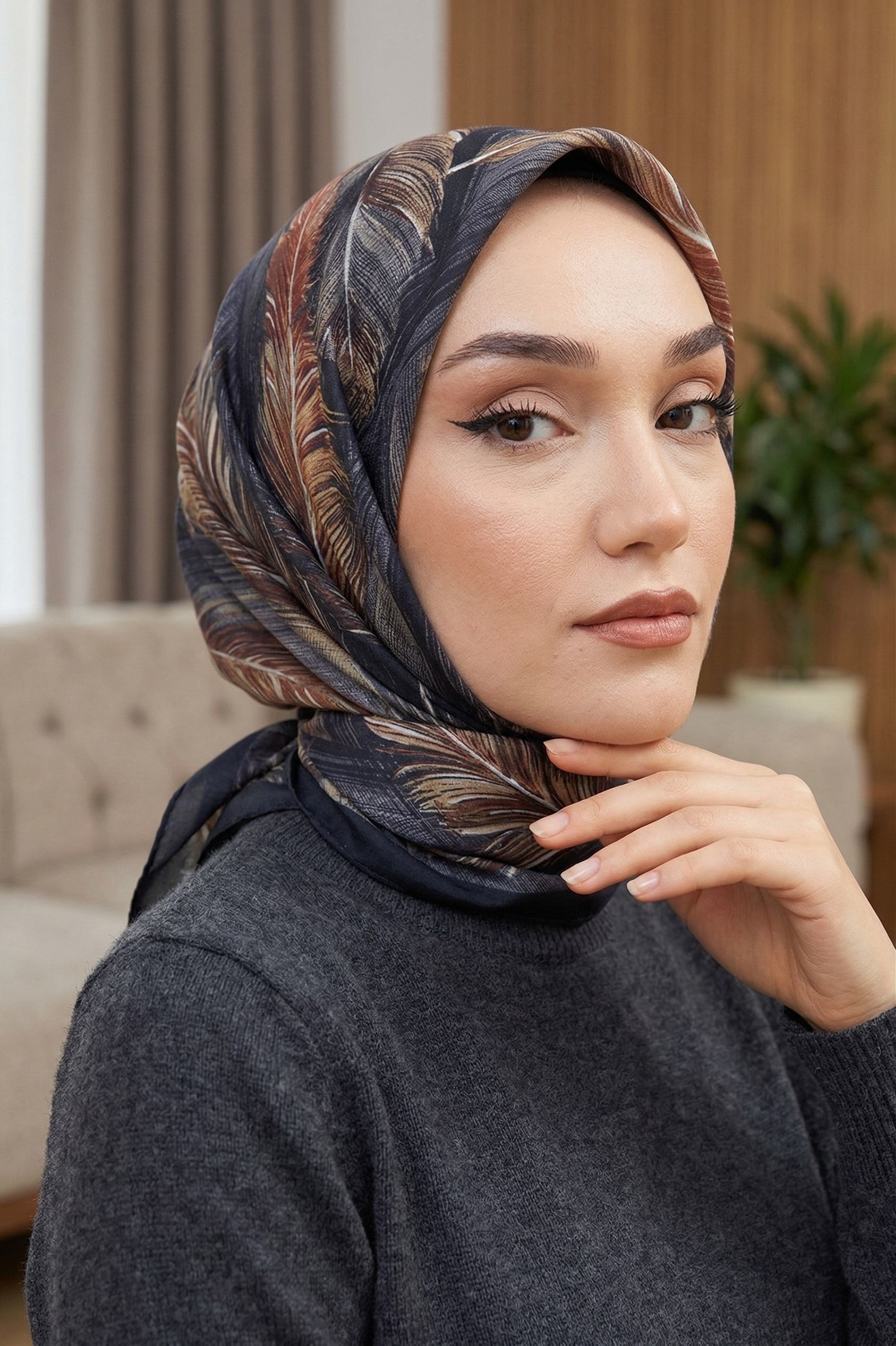 Desenli Soft Eşarp - 114