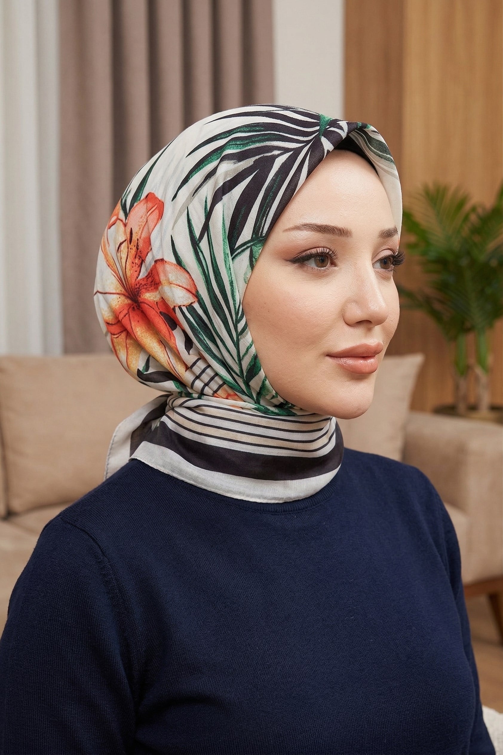 Desenli Soft Eşarp - 117