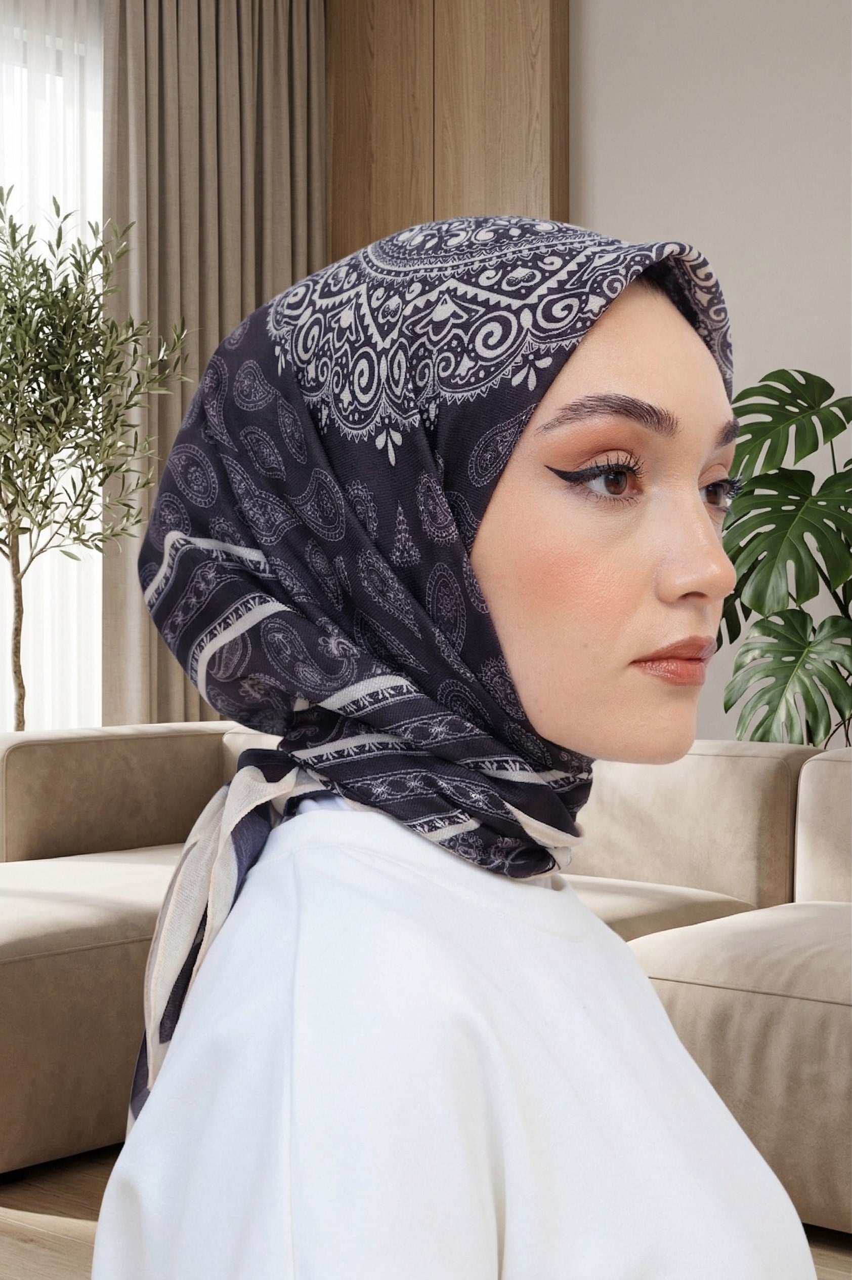 Desenli Soft Eşarp - 130