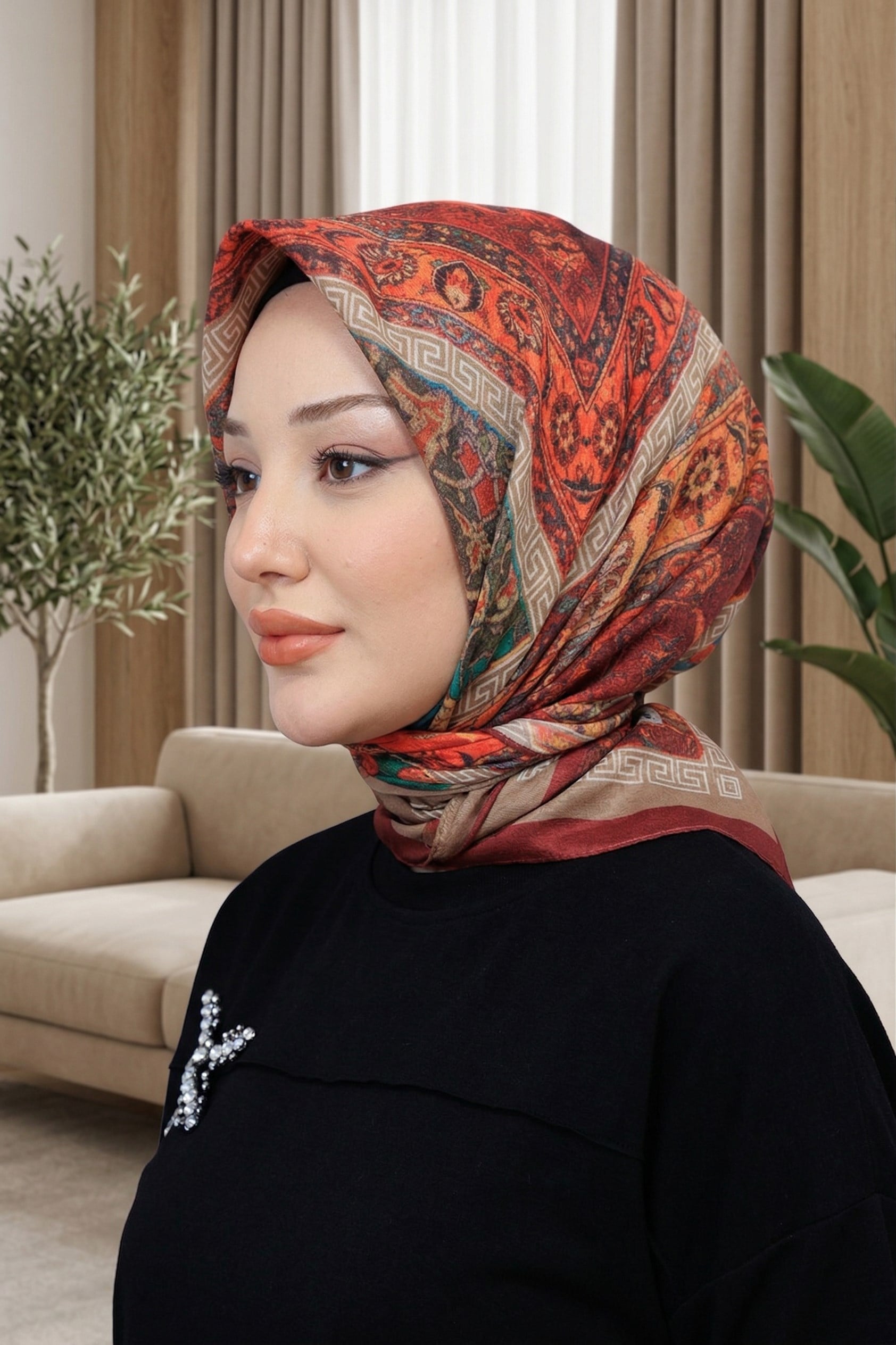 Desenli Soft Eşarp - 131
