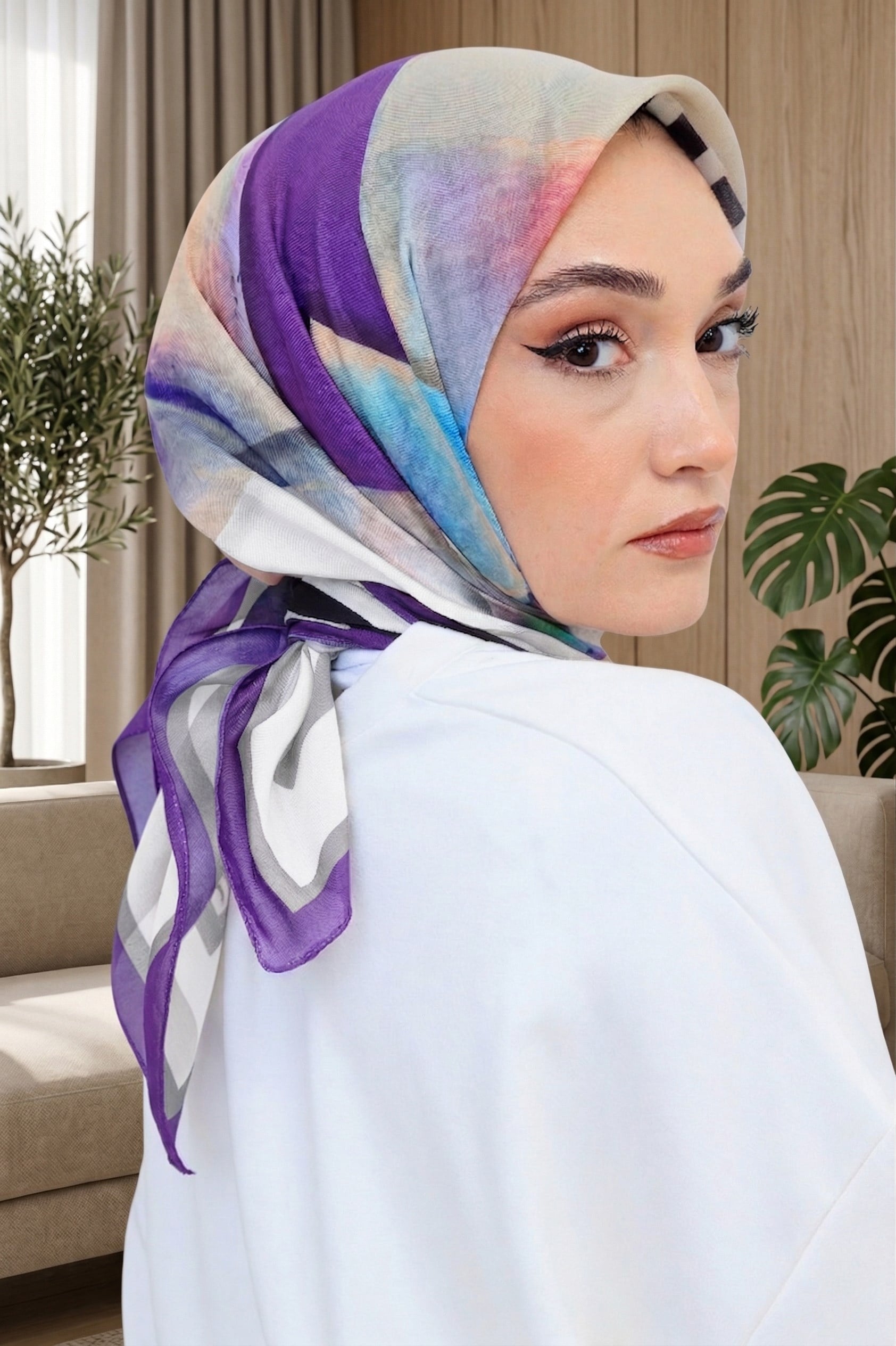 Desenli Soft Eşarp - 133