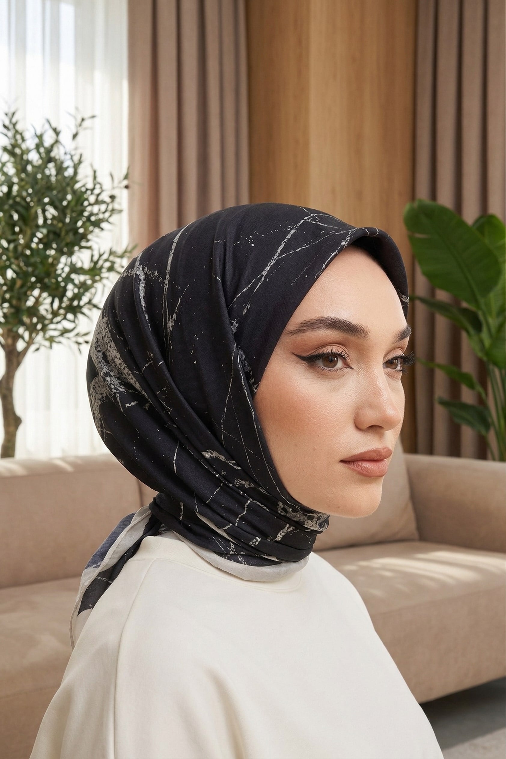 Desenli Soft Eşarp - 144