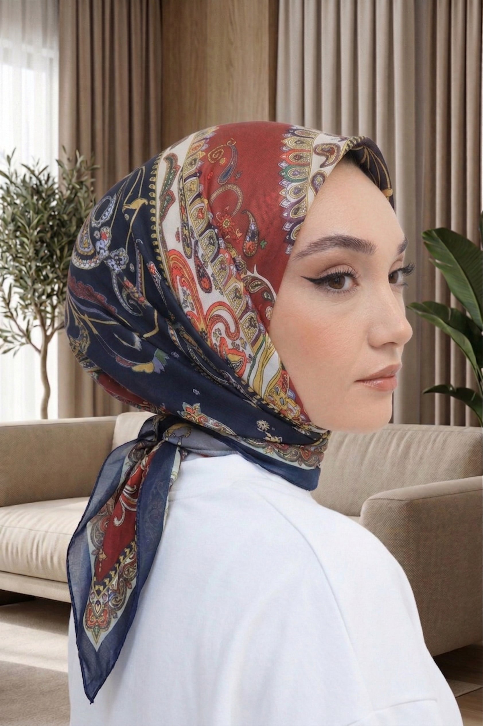 Desenli Soft Eşarp - 145
